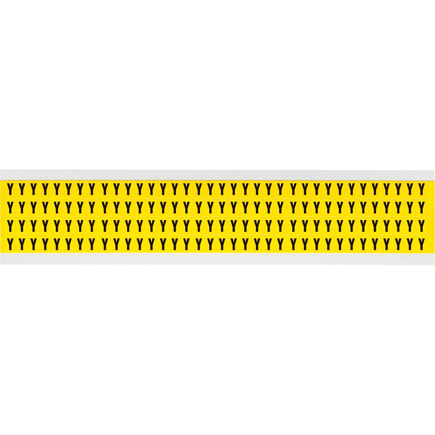 Brady Repositionable Individual Number & Letter Labels, Y, 1/4" H, Black on Yellow