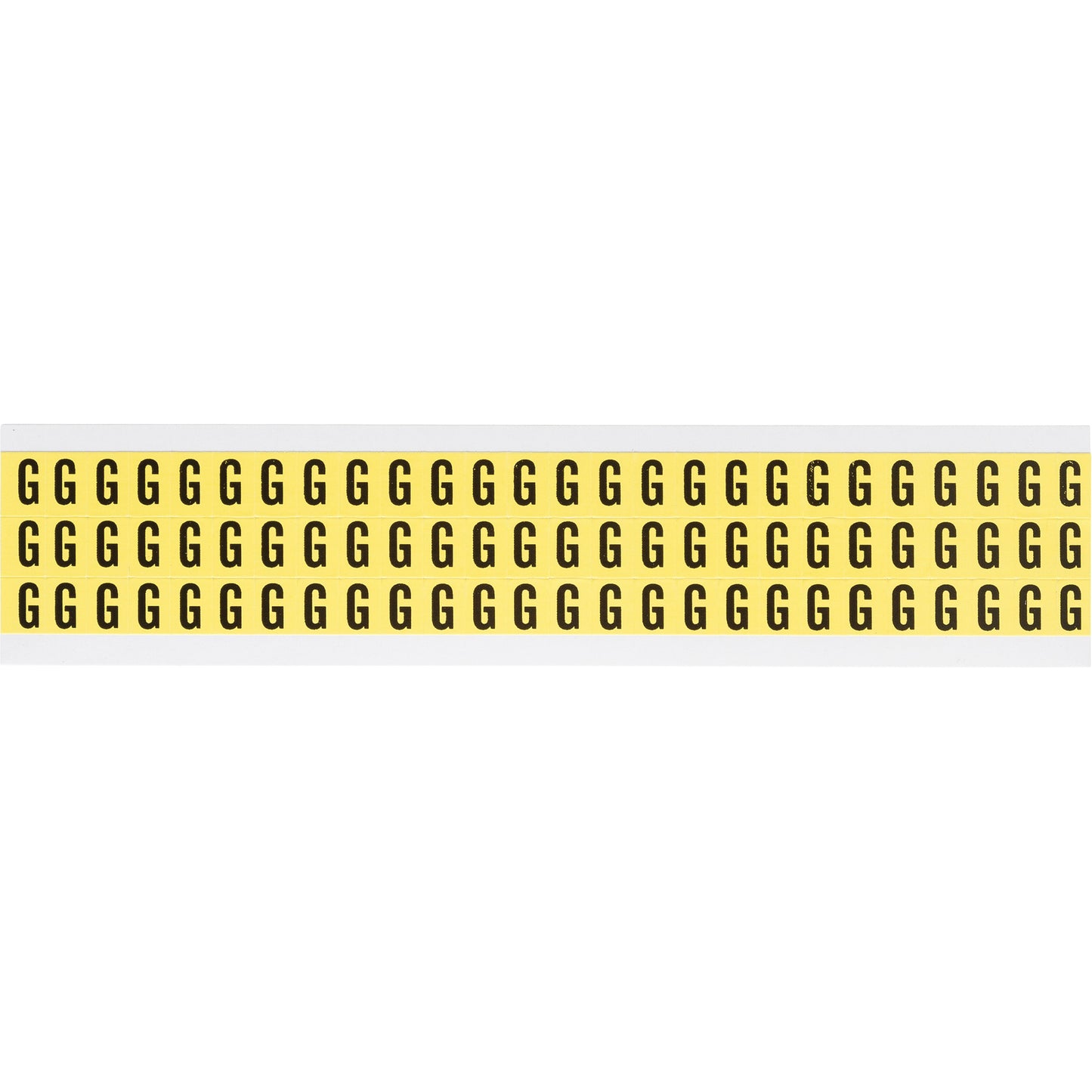 Brady Repositionable Individual Number and Letter Labels, G, 3/8" H, Black on Yellow