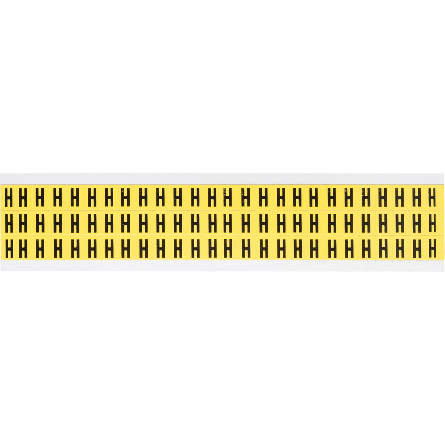 Brady Repositionable Individual Number and Letter Labels, H, 3/8" H, Black on Yellow