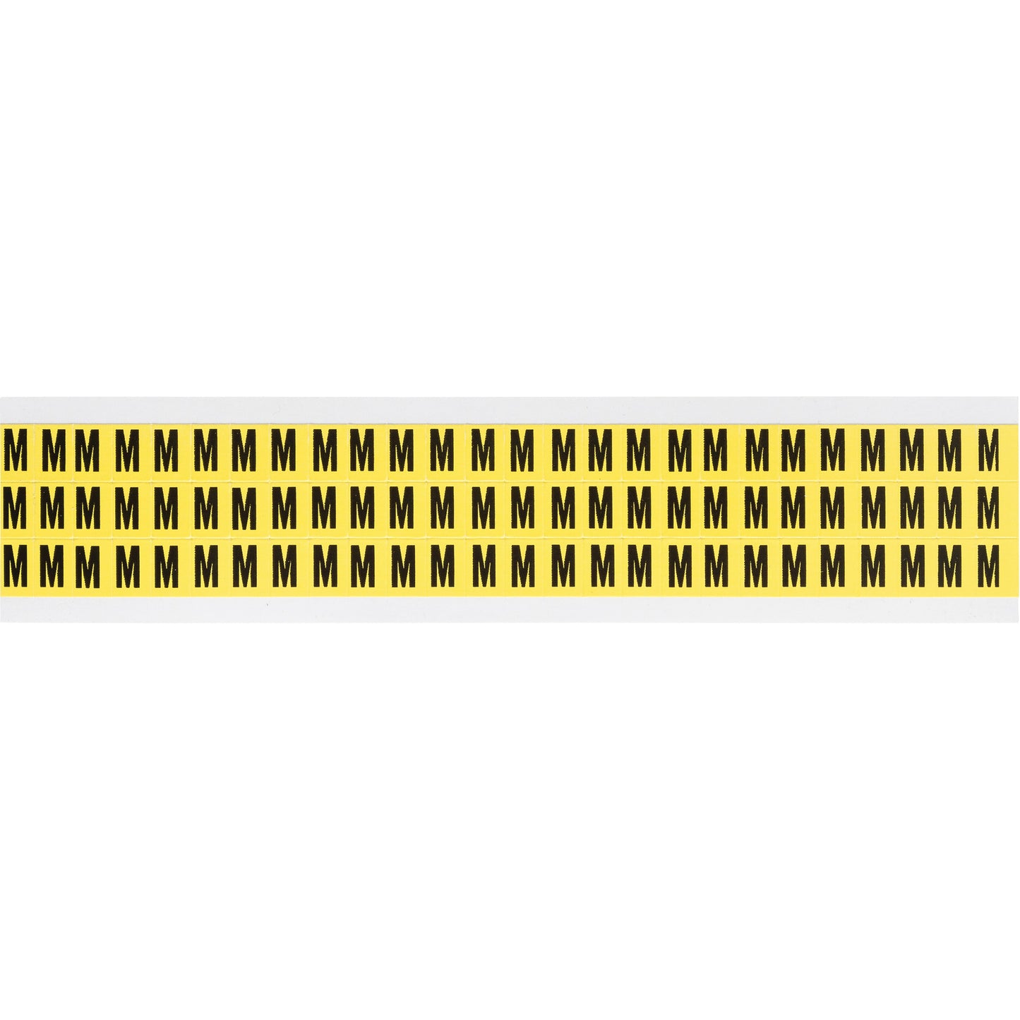 Brady Repositionable Individual Number & Letter Labels, M, 3/8" H, Black on Yellow