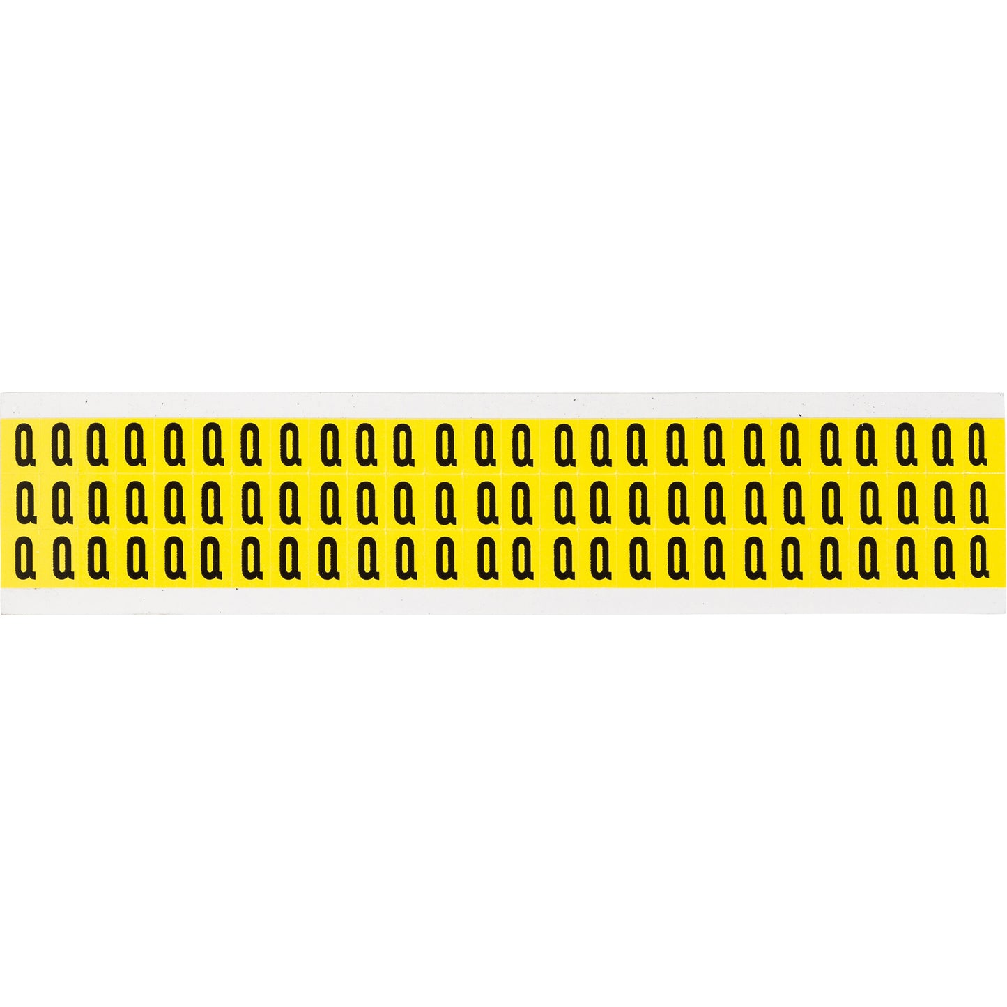 Brady Repositionable Individual Number & Letter Labels, Q, 3/8" H, Black on Yellow
