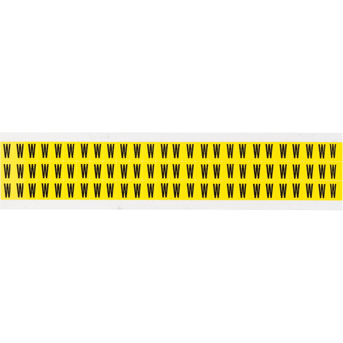 Brady Repositionable Individual Number & Letter Labels, W, 3/8" H, Black on Yellow