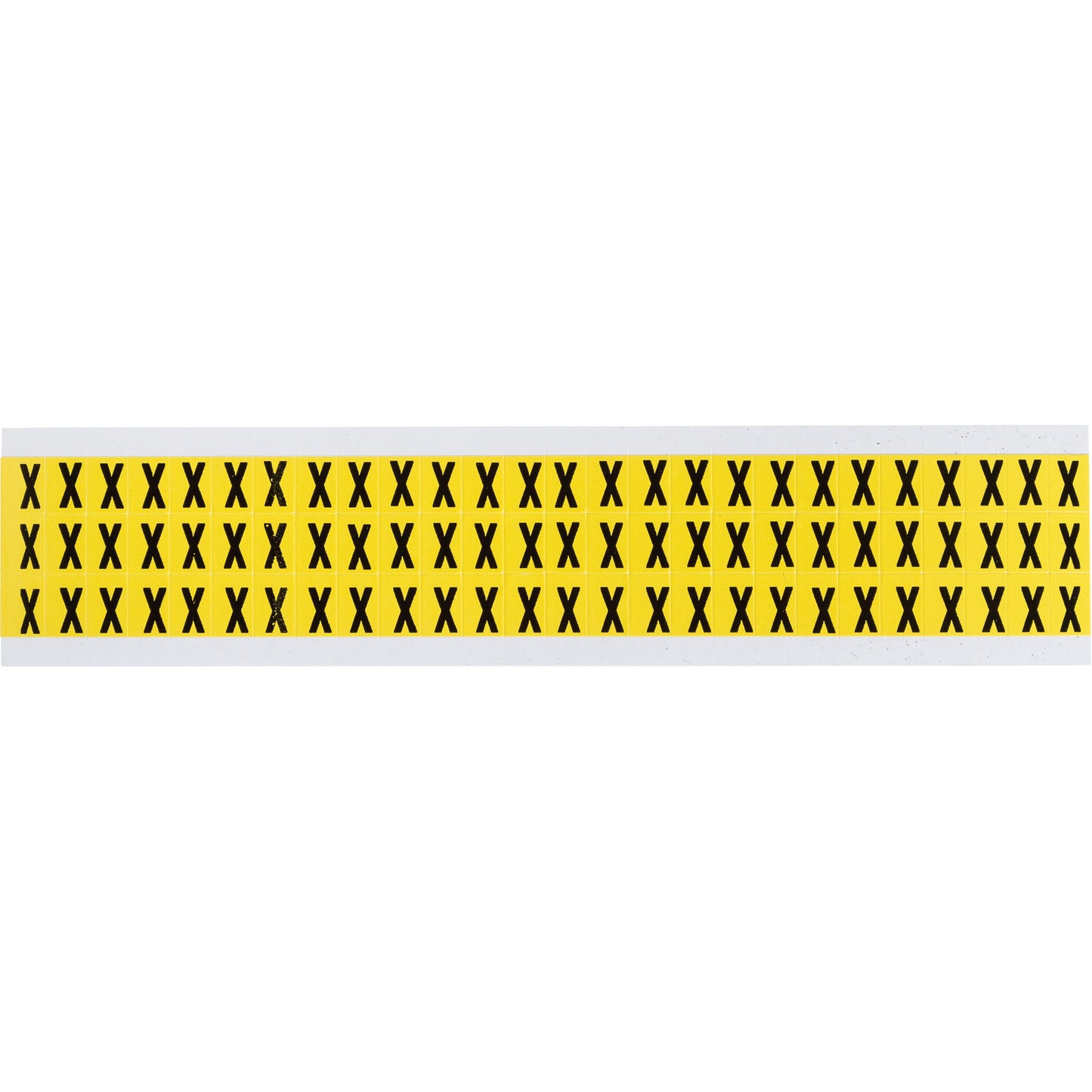 Brady Repositionable Individual Number & Letter Labels, X, 3/8" H, Black on Yellow