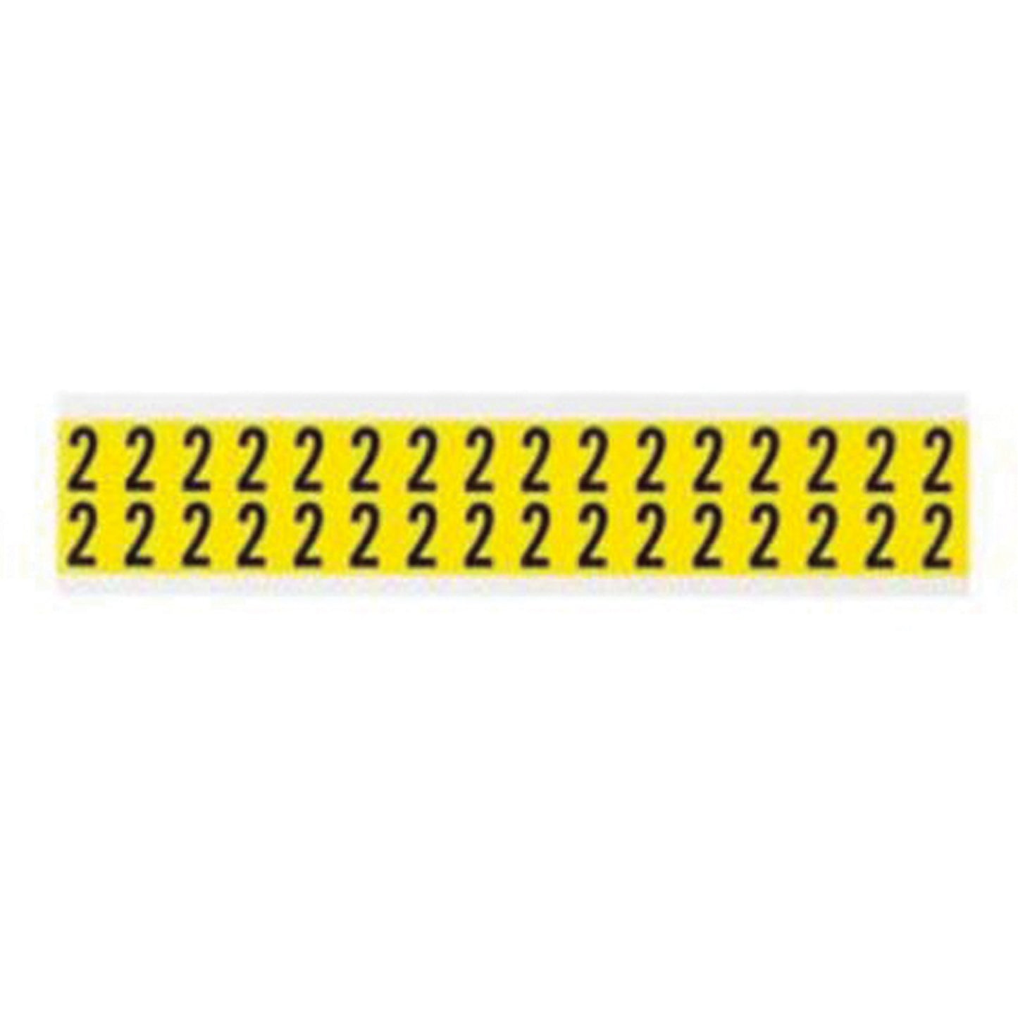 Brady Repositionable Individual Number and Letter Labels, 2, 5/8" H, Black on Yellow
