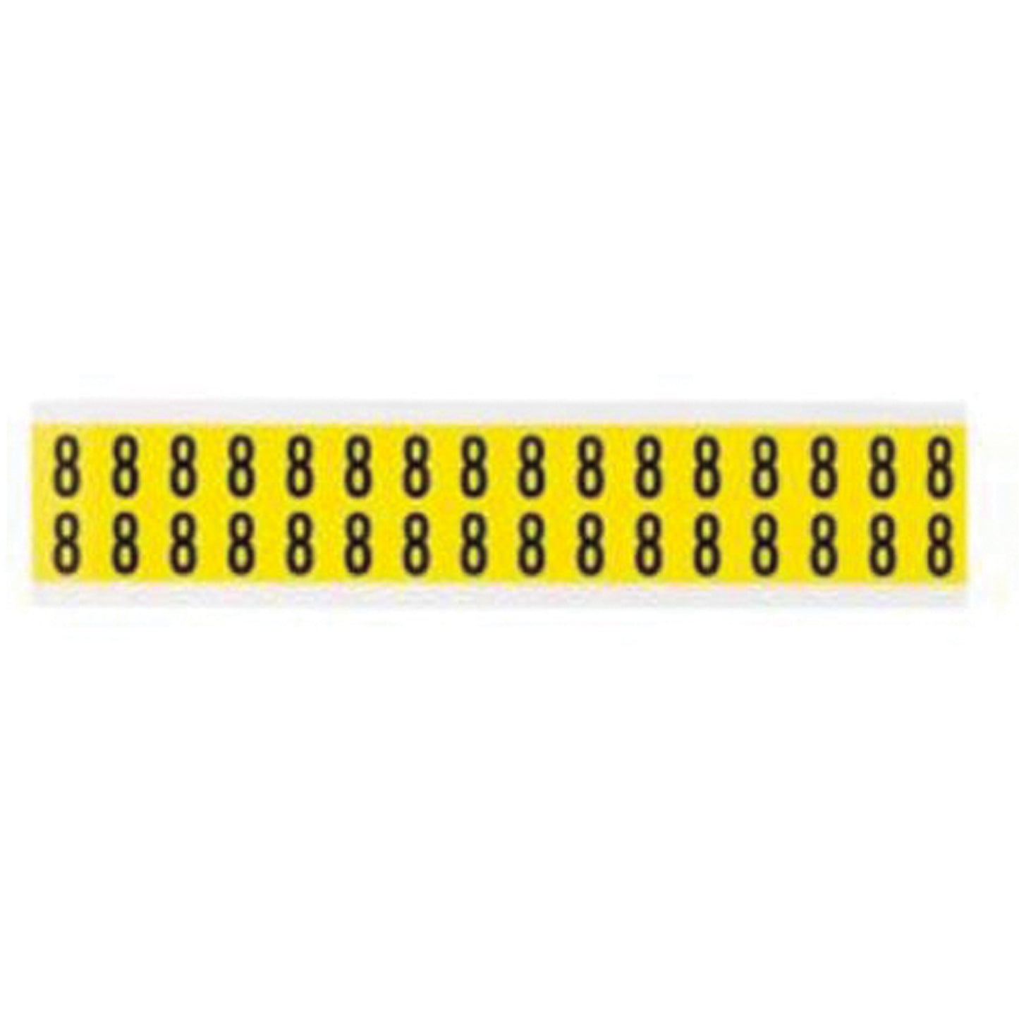 Brady Repositionable Individual Number and Letter Labels, 8, 5/8" H, Black on Yellow