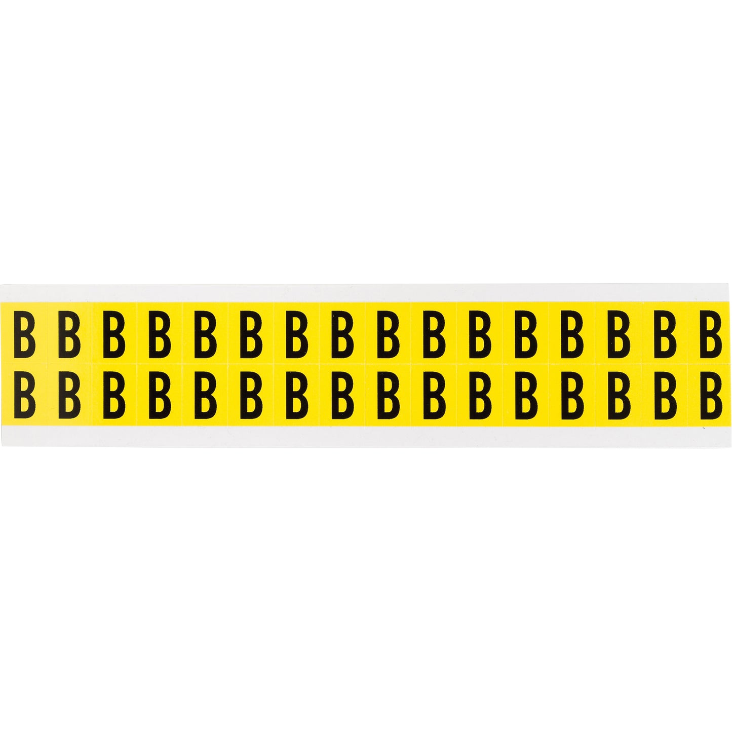 Brady Repositionable Individual Number and Letter Labels, B, 5/8" H, Black on Yellow