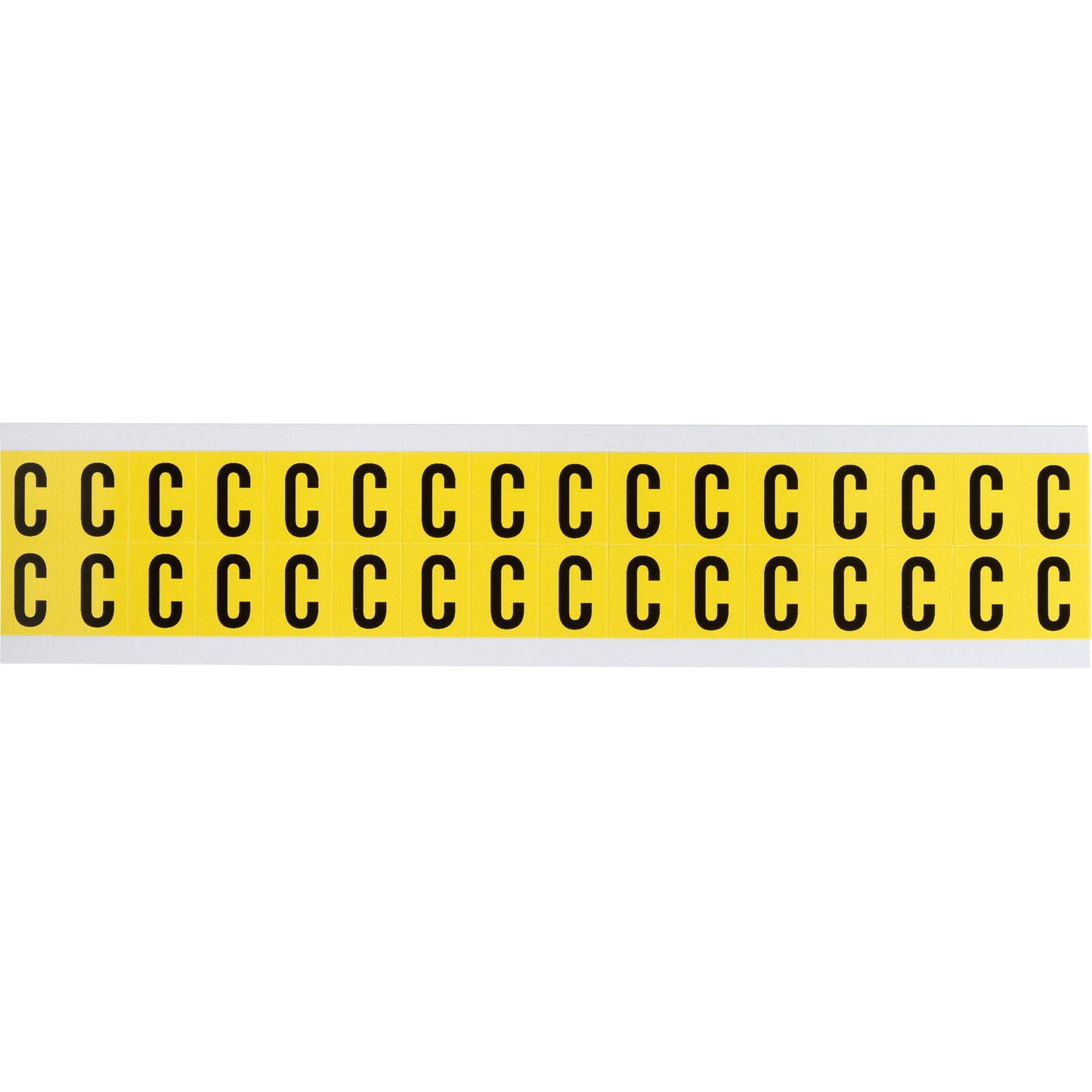 Brady Repositionable Individual Number and Letter Labels, C, 5/8" H, Black on Yellow