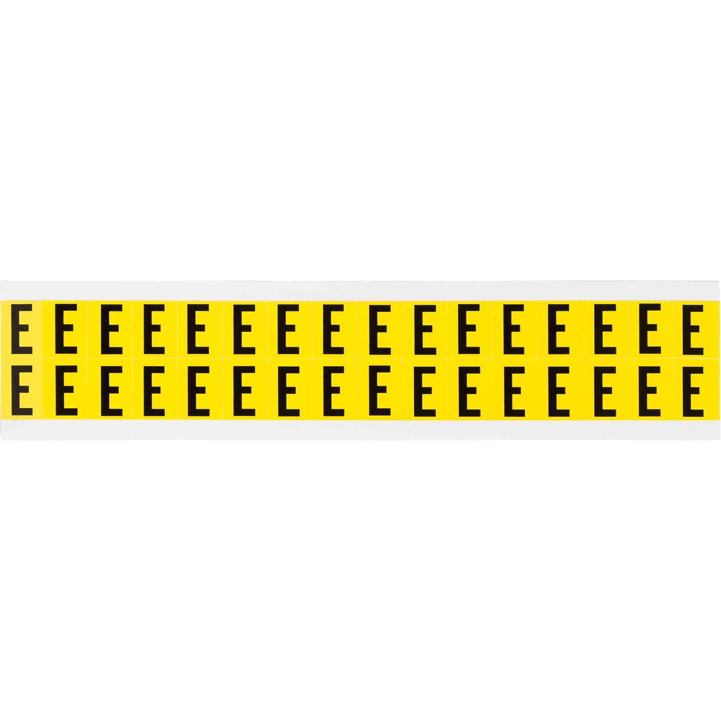 Brady Repositionable Individual Number and Letter Labels, E, 5/8" H, Black on Yellow
