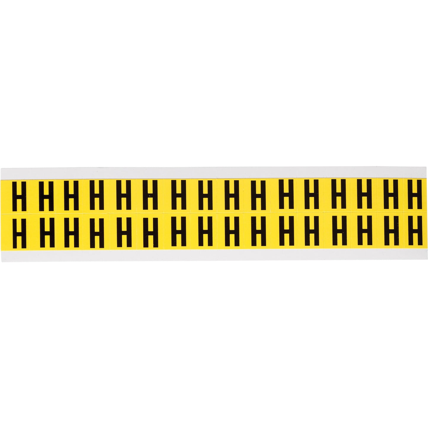 Brady Repositionable Individual Number and Letter Labels, H, 5/8" H, Black on Yellow