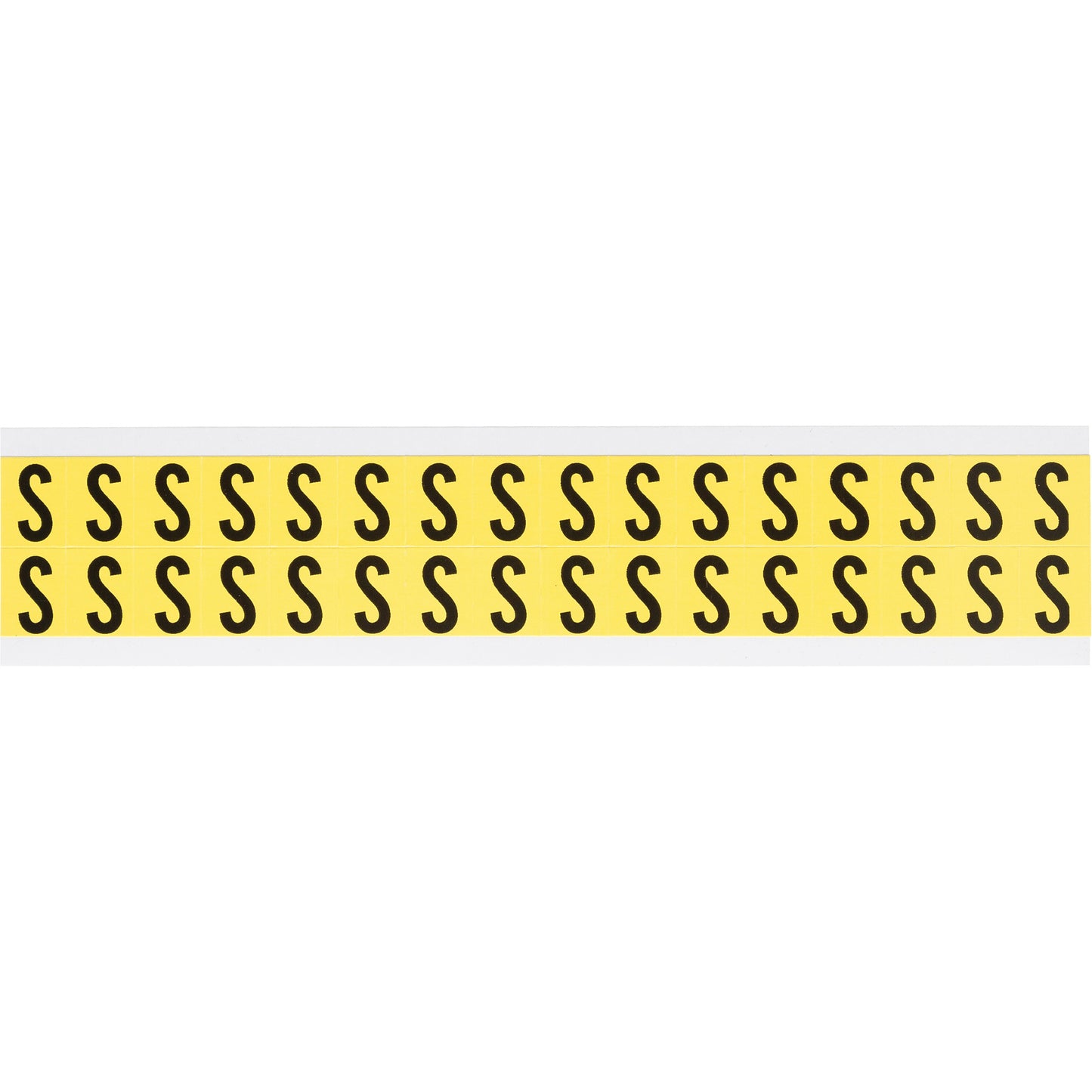 Brady Repositionable Individual Number & Letter Labels, S, 5/8" H, Black on Yellow