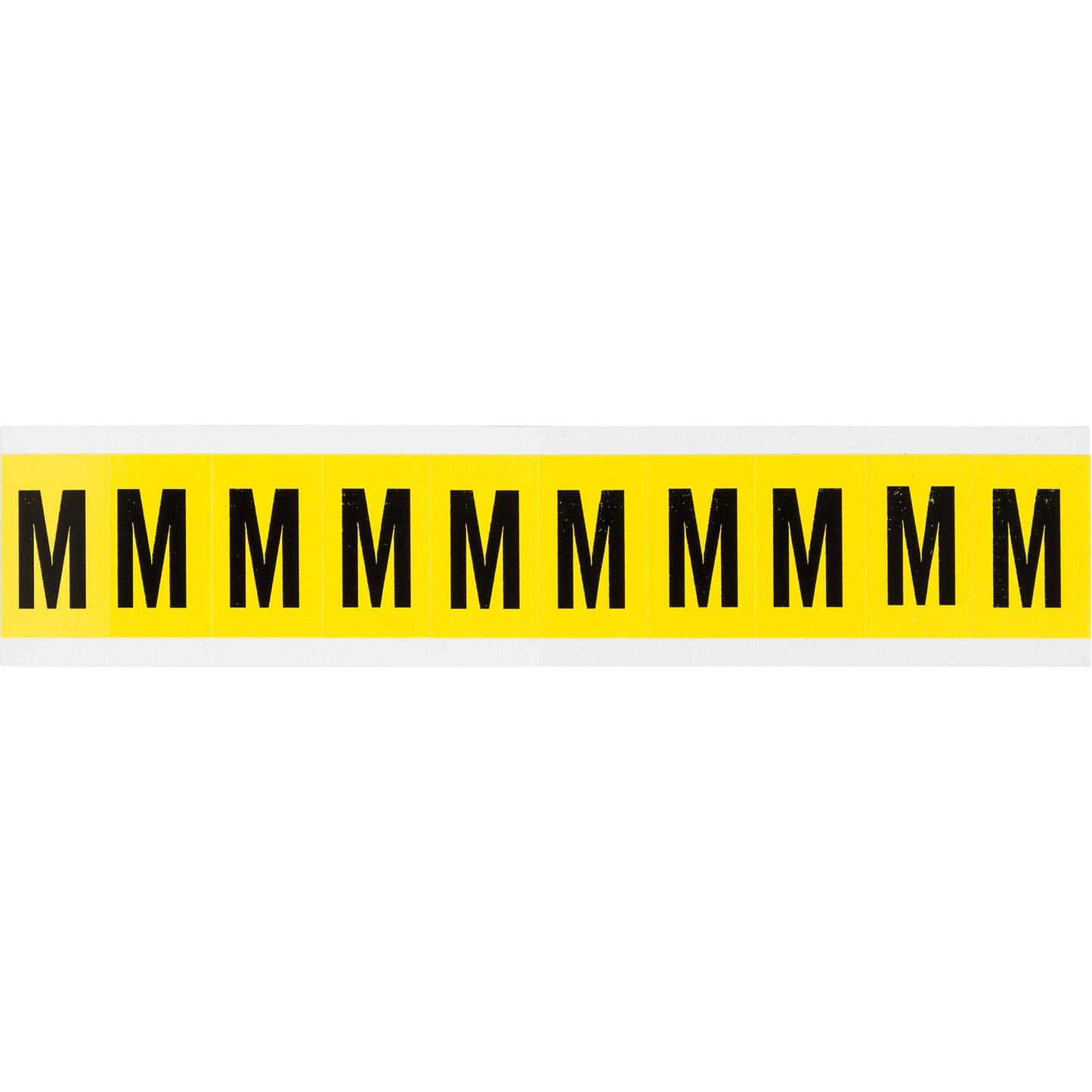 Brady Repositionable Individual Number & Letter Labels, M, 1" H, Black on Yellow