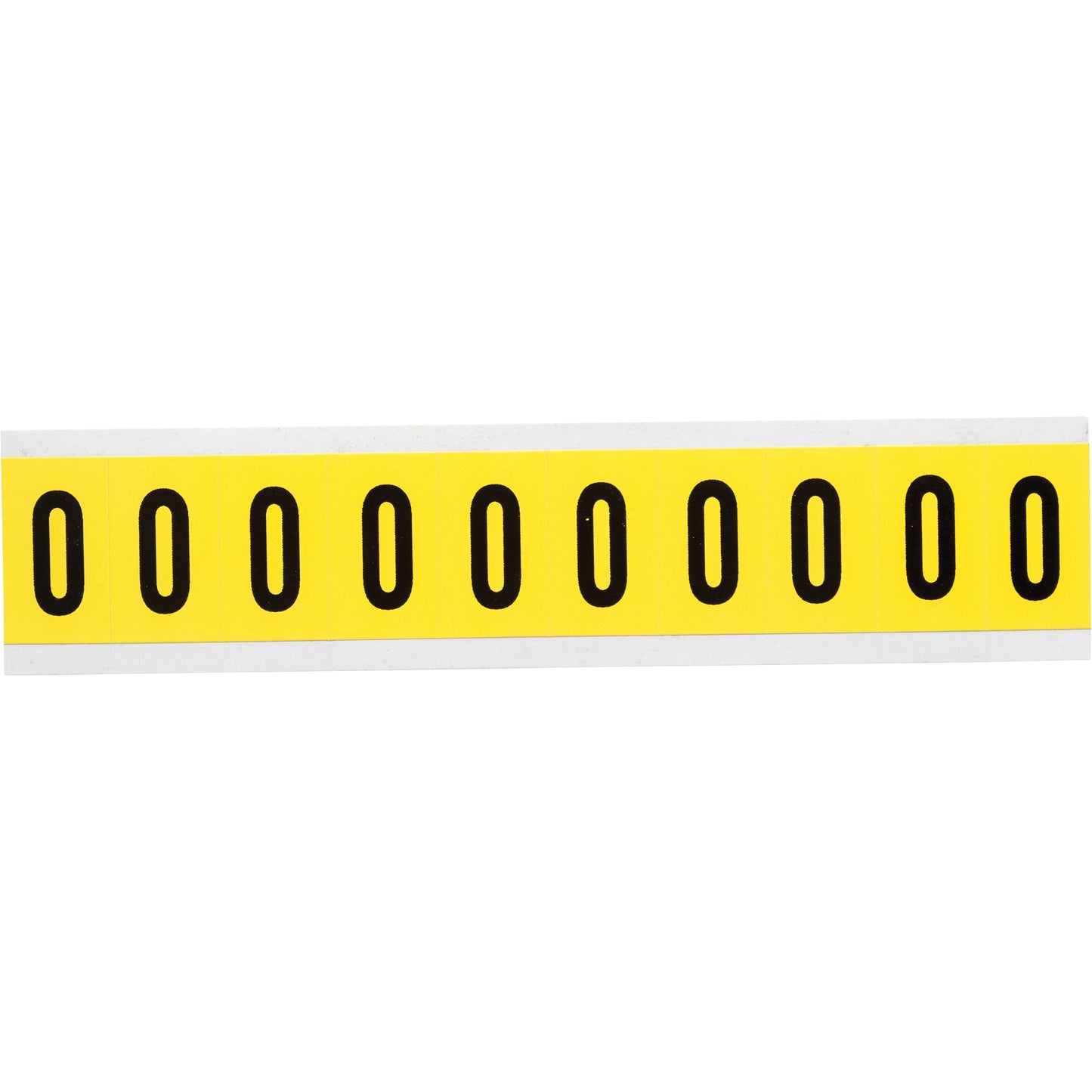 Brady Repositionable Individual Number & Letter Labels, O, 1" H, Black on Yellow