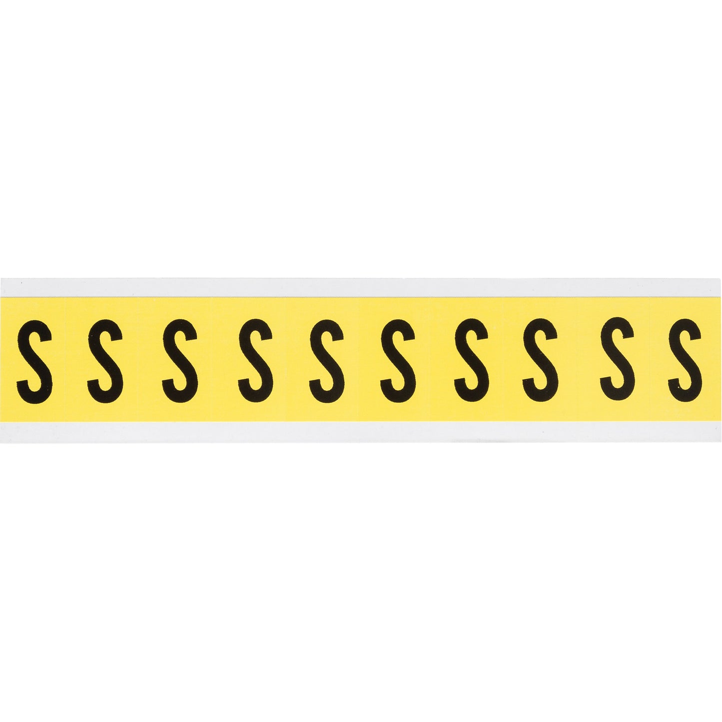 Brady Repositionable Individual Number & Letter Labels, S, 1" H, Black on Yellow