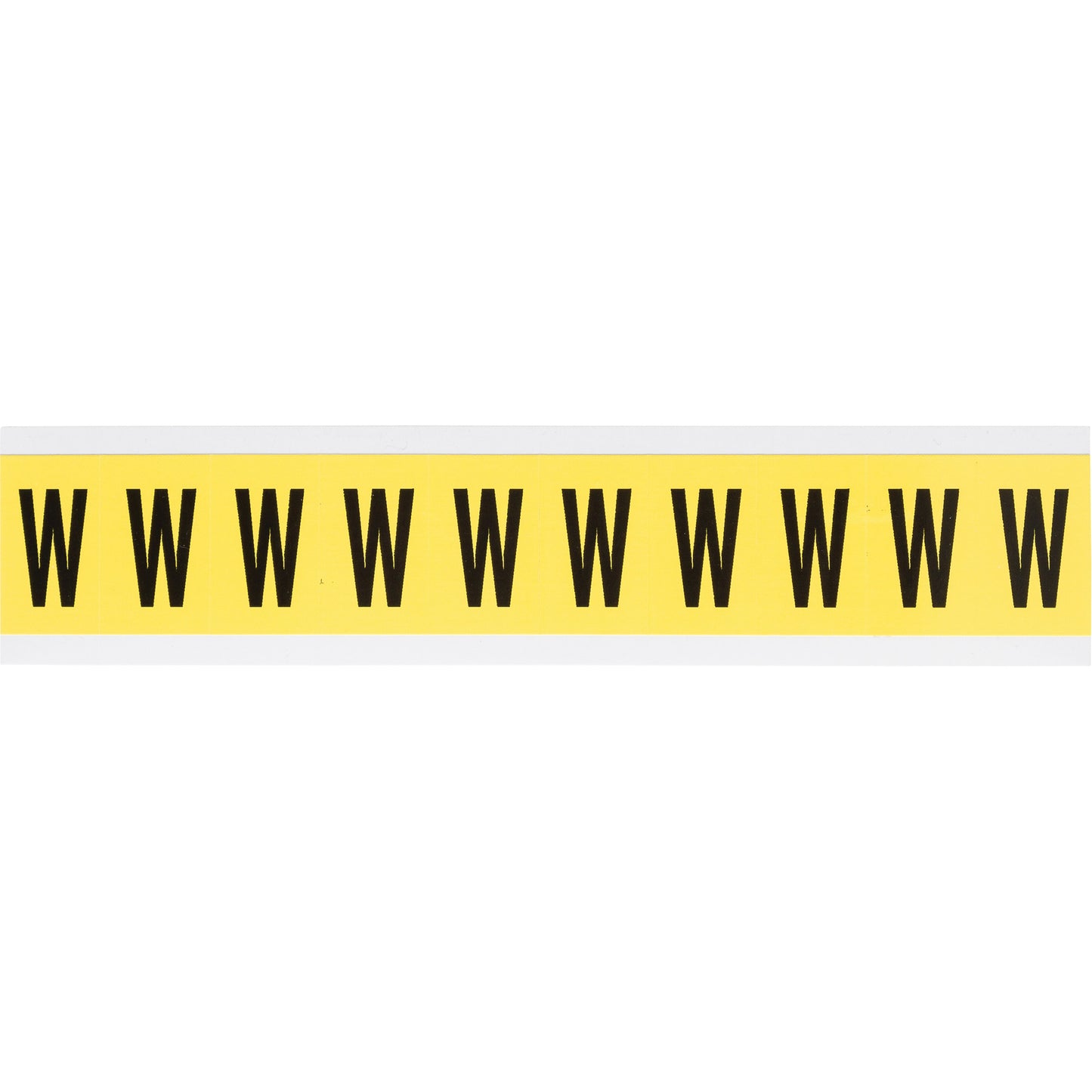 Brady Repositionable Individual Number & Letter Labels, W, 1" H, Black on Yellow