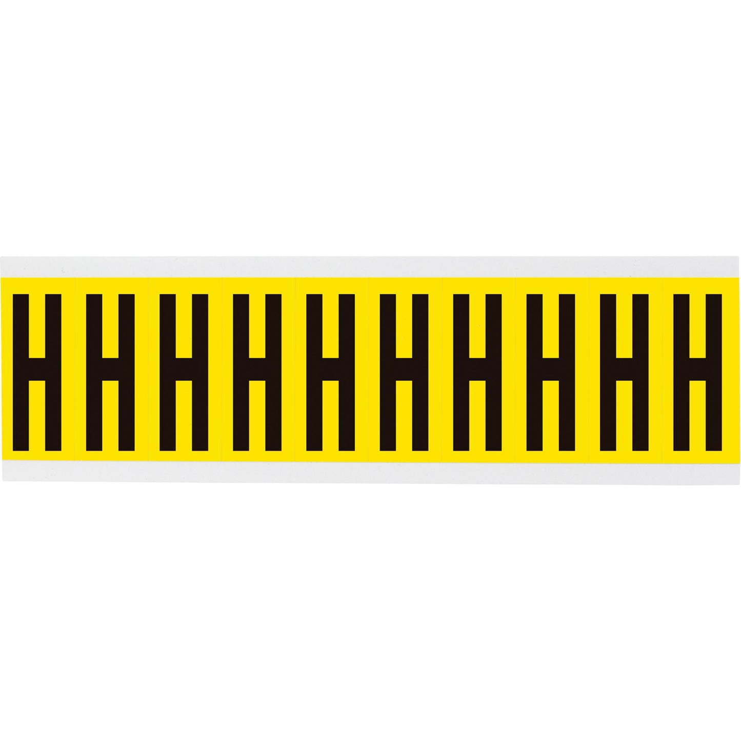Brady Repositionable Individual Number and Letter Labels, H, 2" H, Black on Yellow