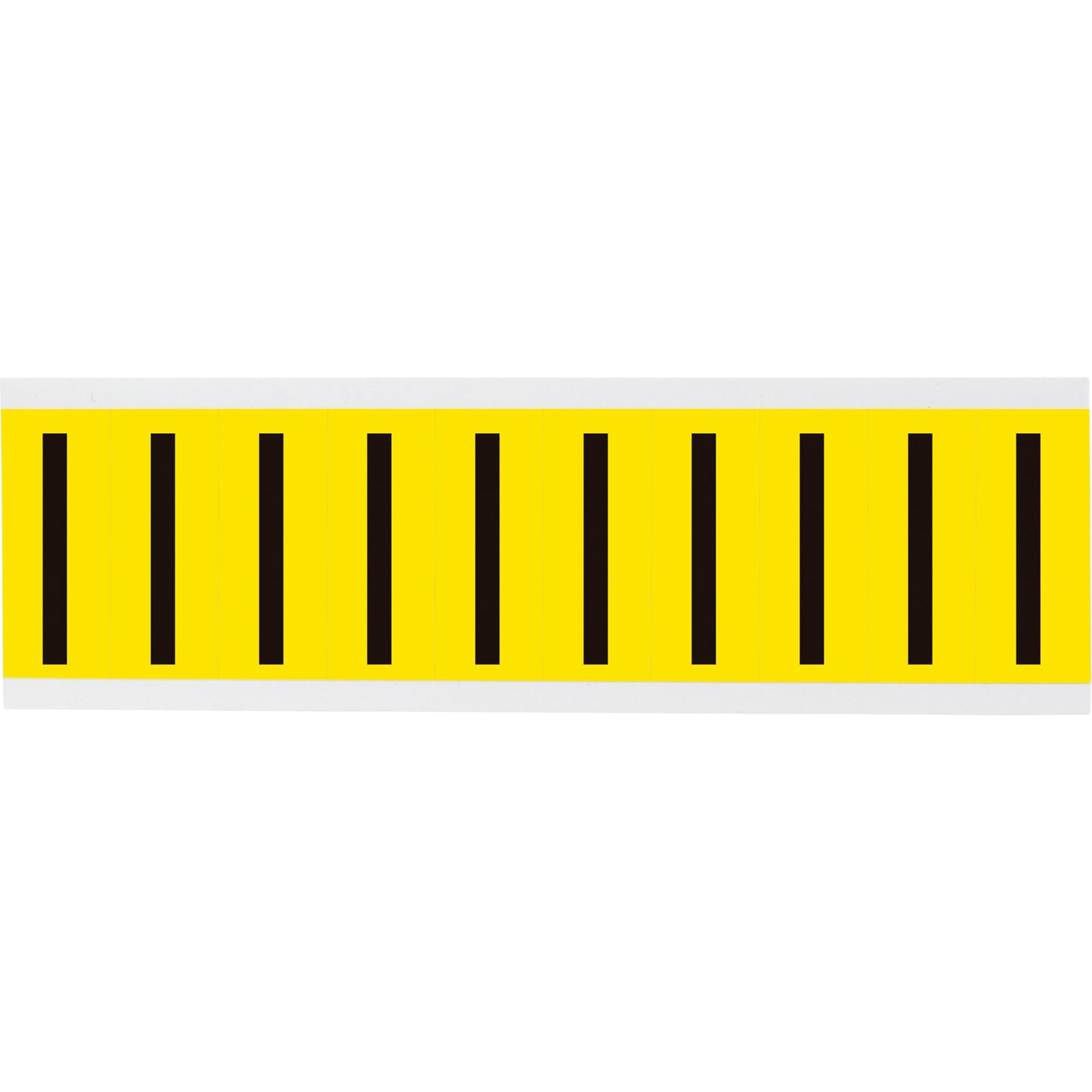 Brady Repositionable Individual Number and Letter Labels, I, 2" H, Black on Yellow