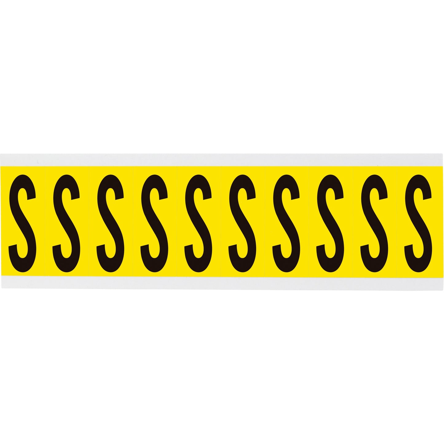 Brady Repositionable Individual Number & Letter Labels, S, 2" H, Black on Yellow