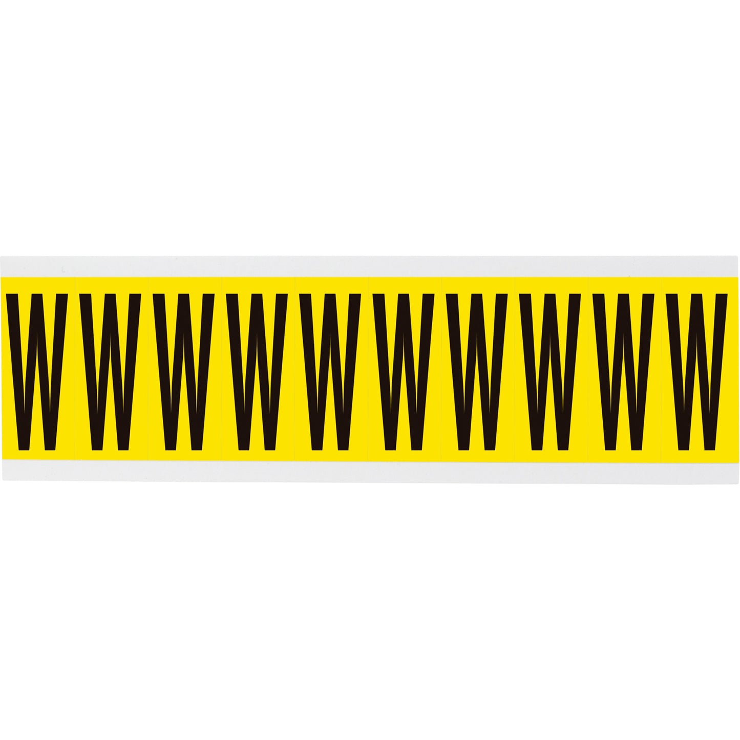 Brady Repositionable Individual Number & Letter Labels, W, 2" H, Black on Yellow
