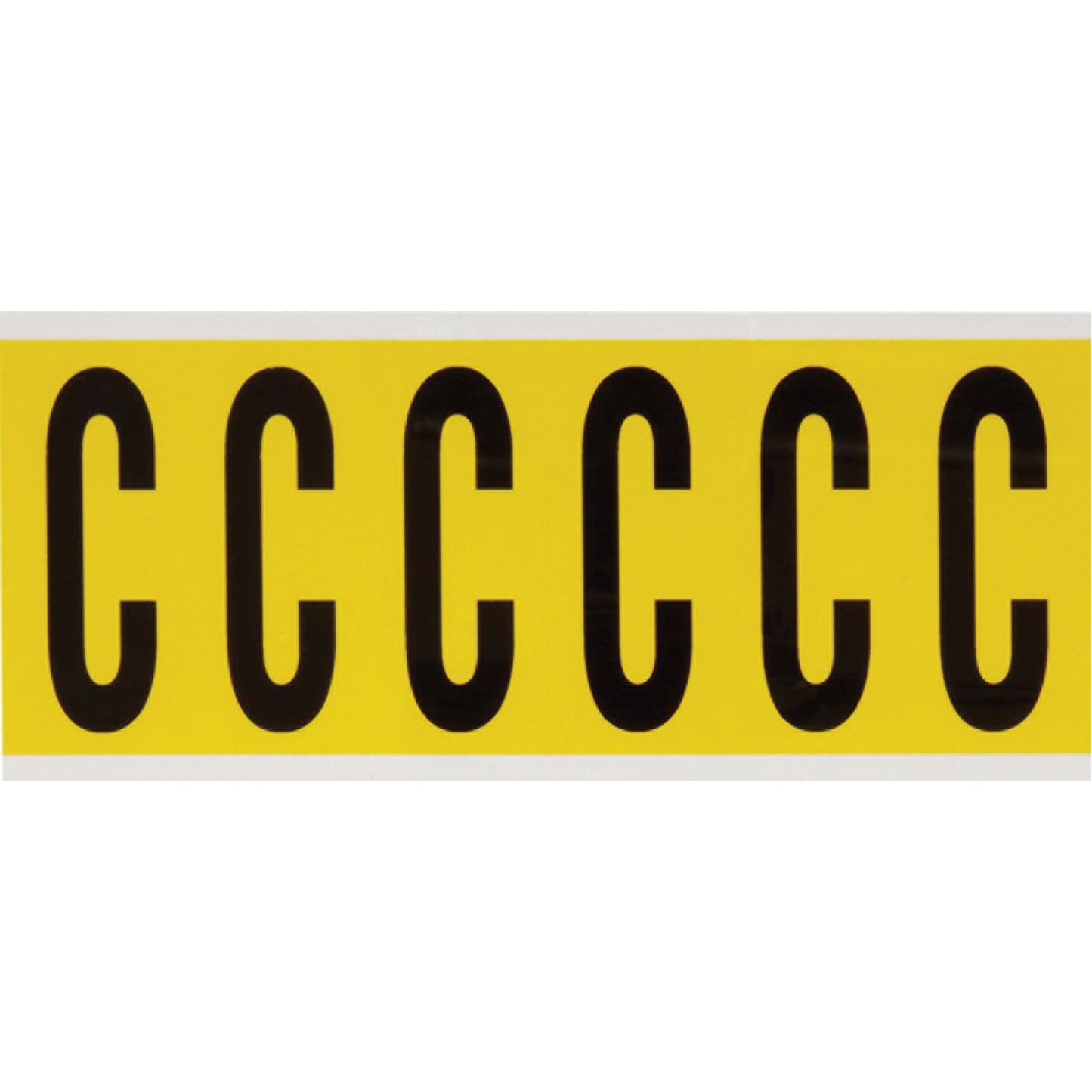 Brady Repositionable Individual Number and Letter Labels, C, 3" H, Black on Yellow