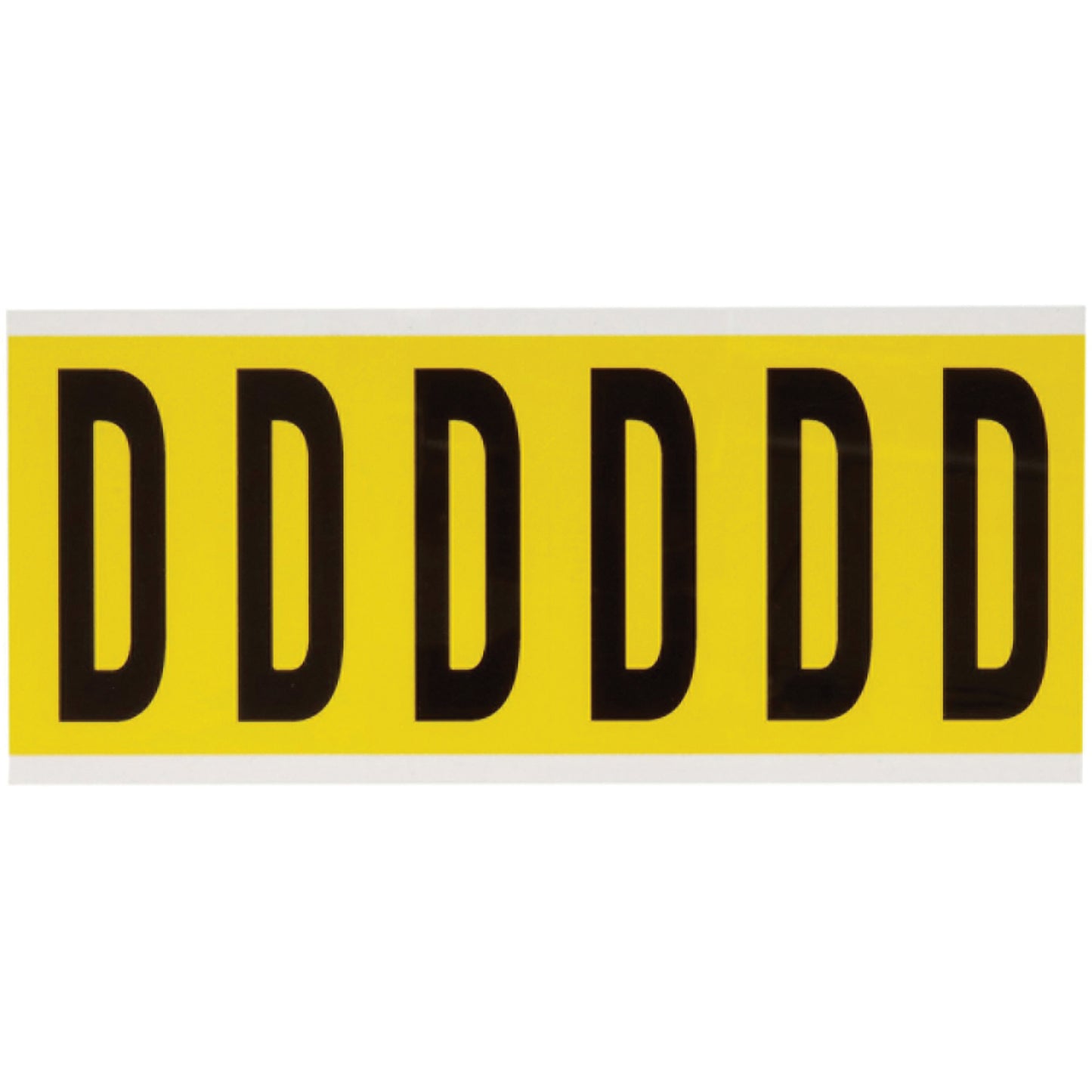 Brady Repositionable Individual Number and Letter Labels, D, 3" H, Black on Yellow