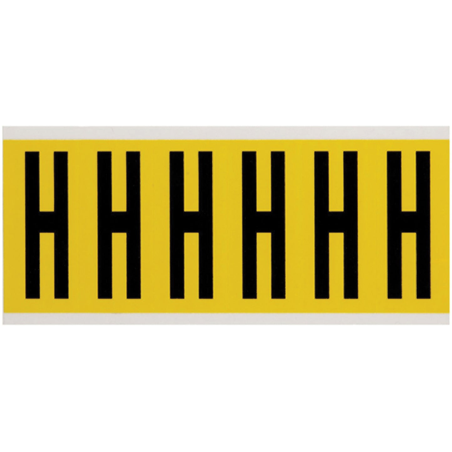 Brady Repositionable Individual Number and Letter Labels, H, 3" H, Black on Yellow