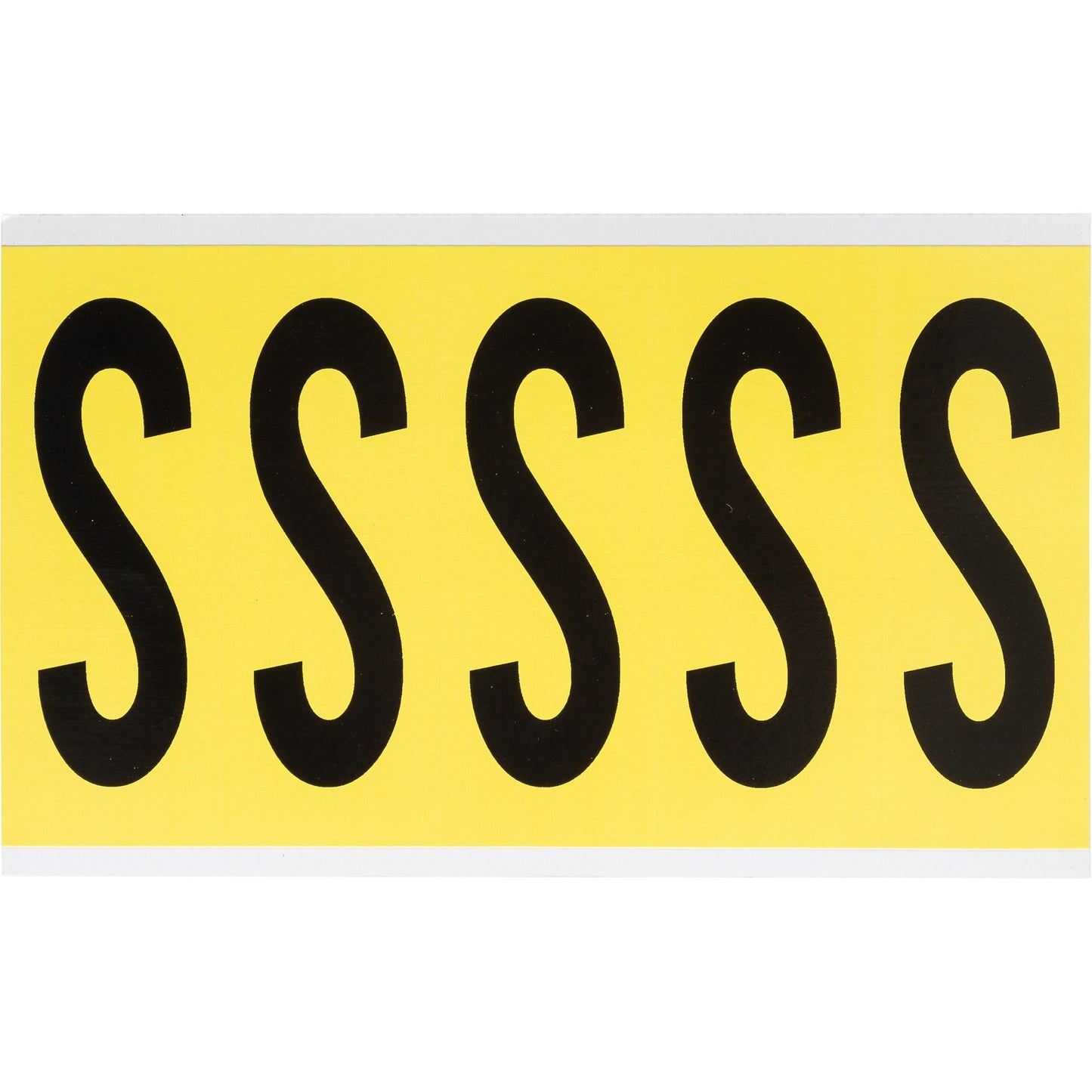 Brady Repositionable Individual Number & Letter Labels, S, 4" H, Black on Yellow