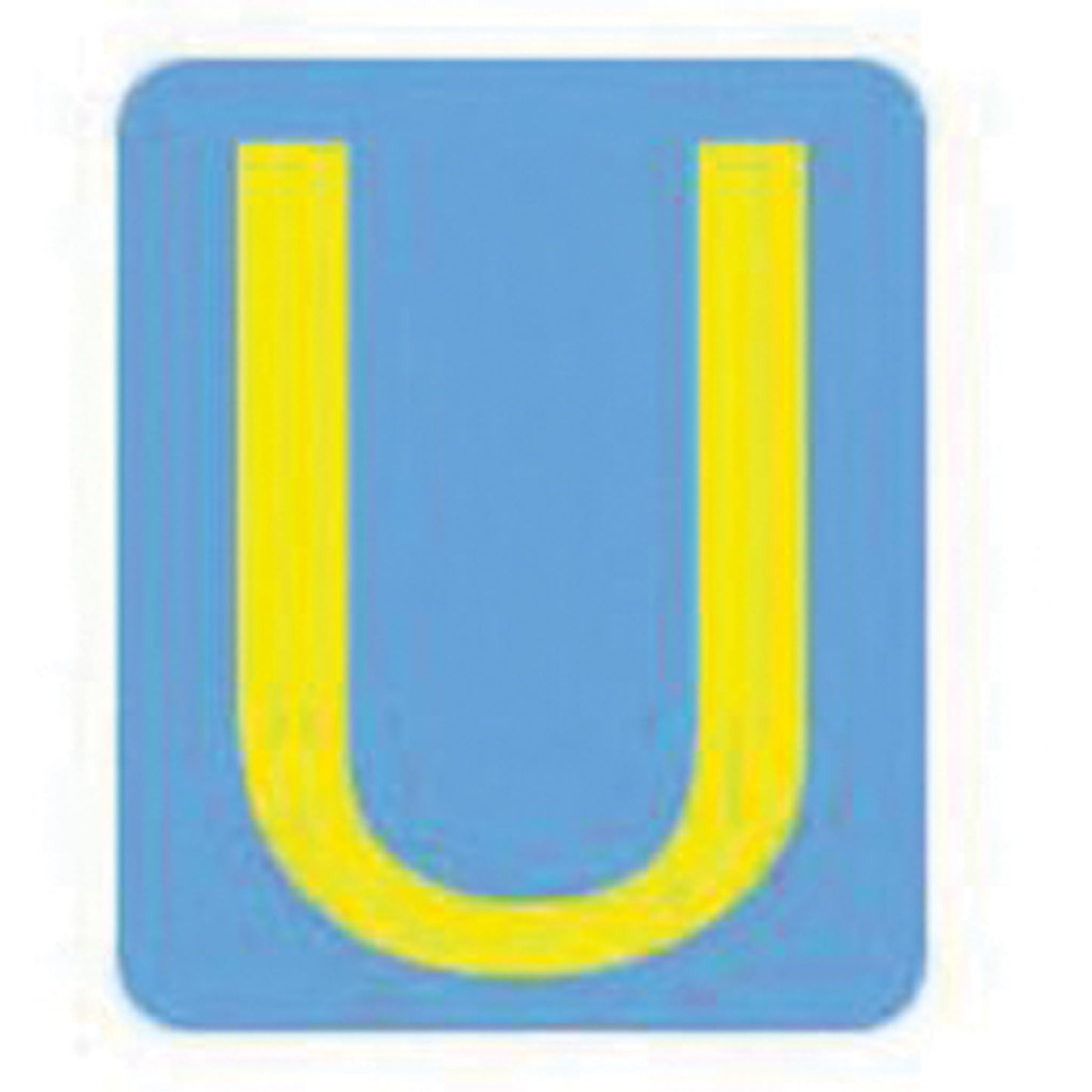 Brady Quick-Align® Individual Gothic Number & Letter Labels, U, 2" H, Yellow