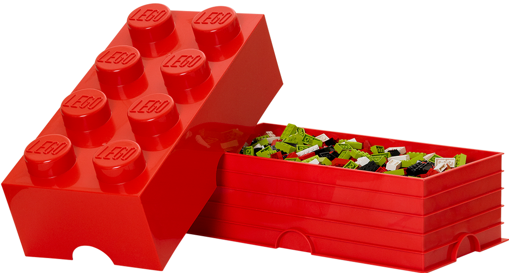 40040630 LEGO Storage Brick 8 Bright Red (Case of 3)