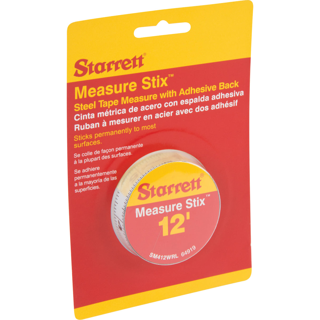 Measure Stix™ Steel Measuring Tape with Adhesive Backing, 1/2" x 12', in/ft. Graduations