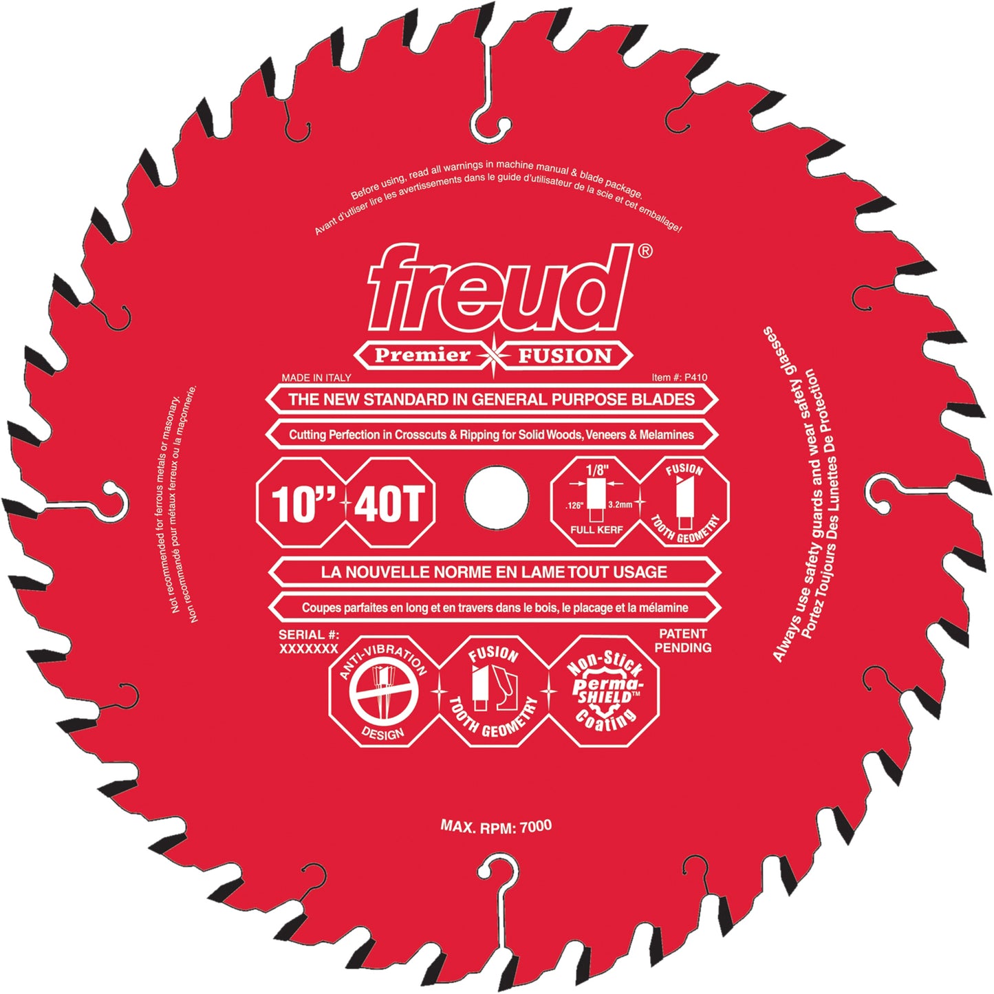 Premier Fusion General Purpose Saw Blades, 8", 34 Teeth, Wood Use