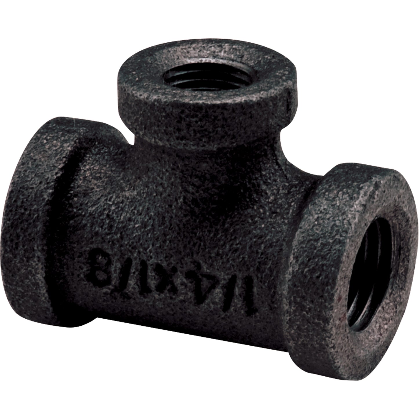 Tee, Reducing, Black Iron, 1-1/4" x 3/4" x 1/2"