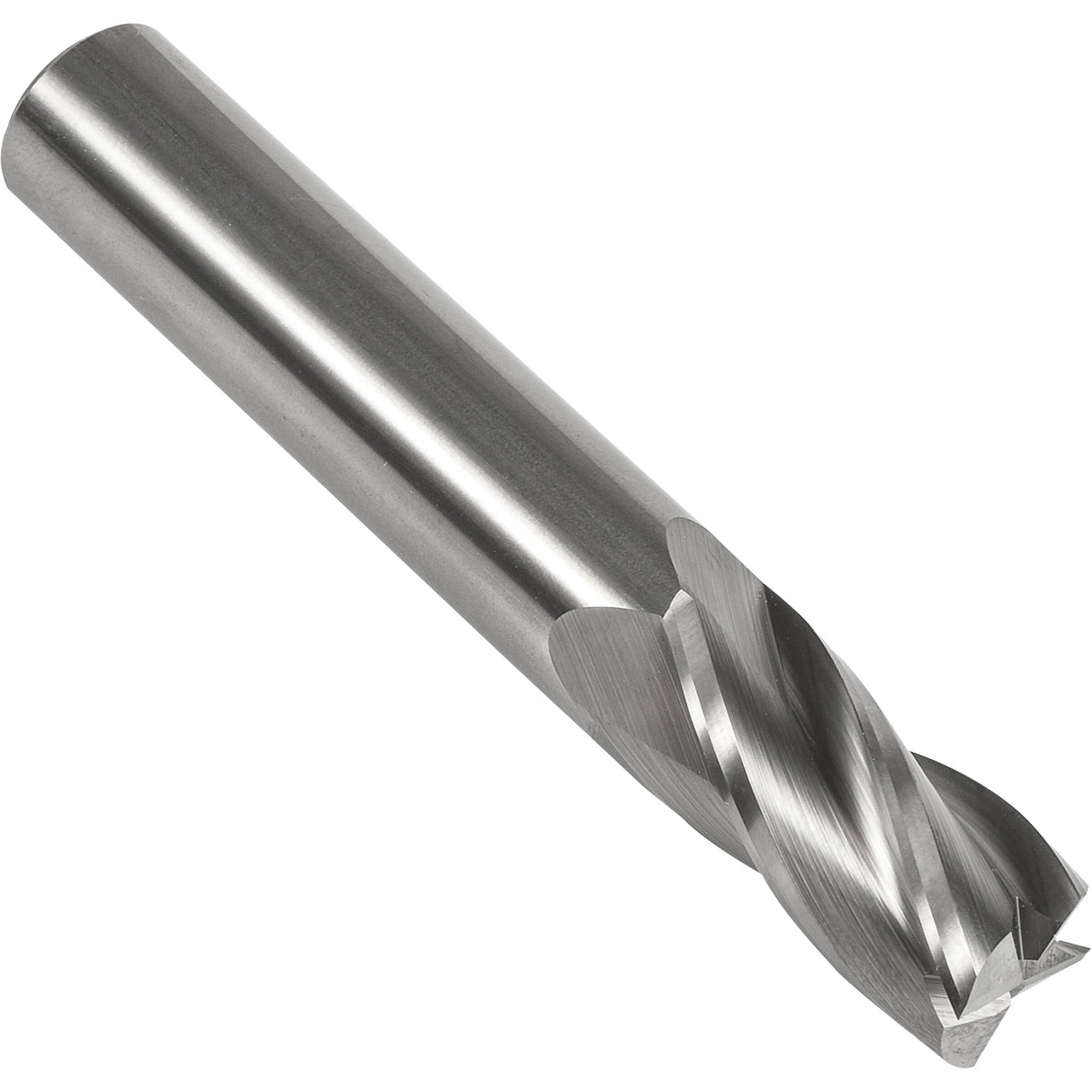 S134 Square End Mill, 3/8" Dia., 2-1/2" L, 4 Flutes, 3/8" Shank, Carbide