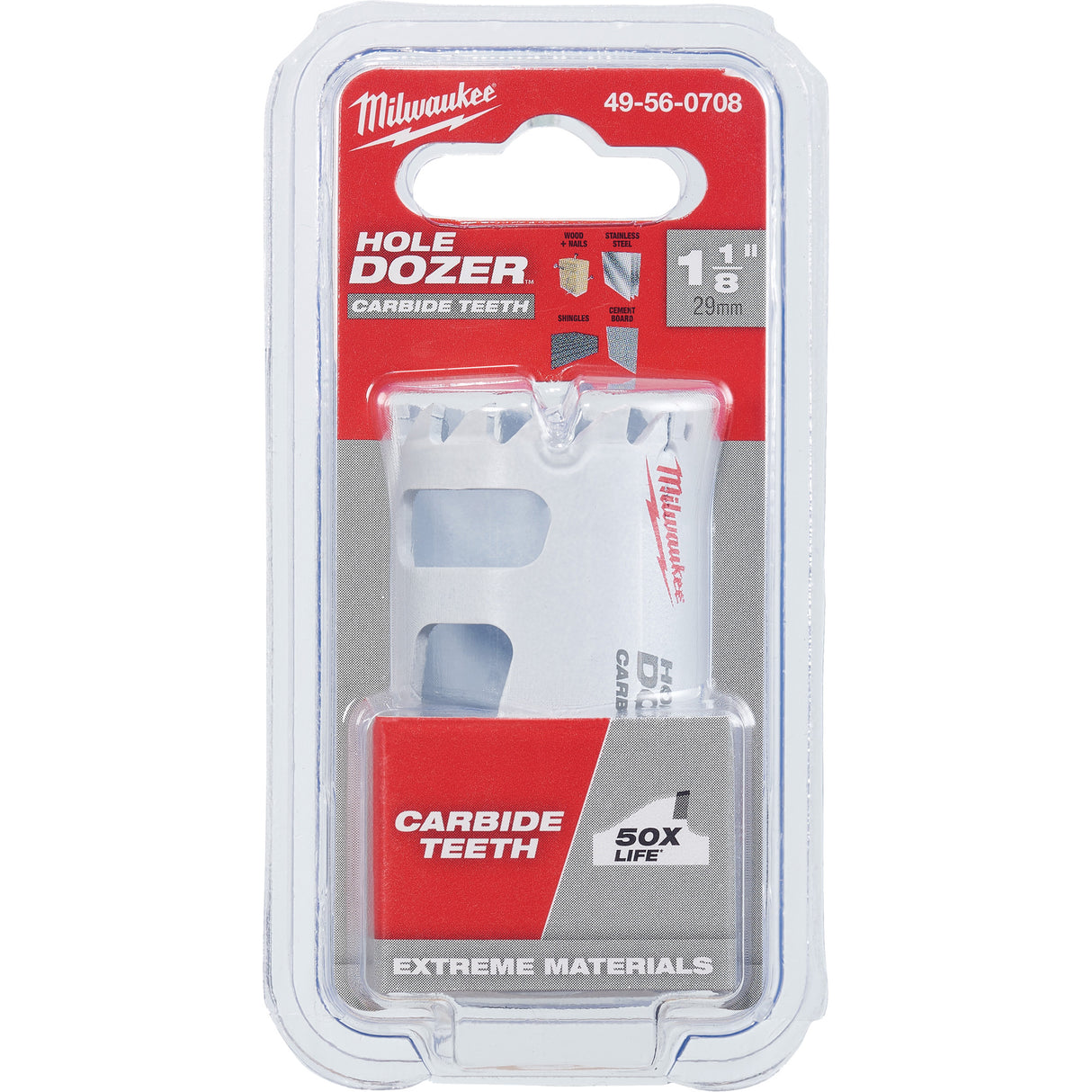 Hole Dozer™ Carbide Hole Saw, 1-1/8", 1-5/8" Depth of Cut, Carbide