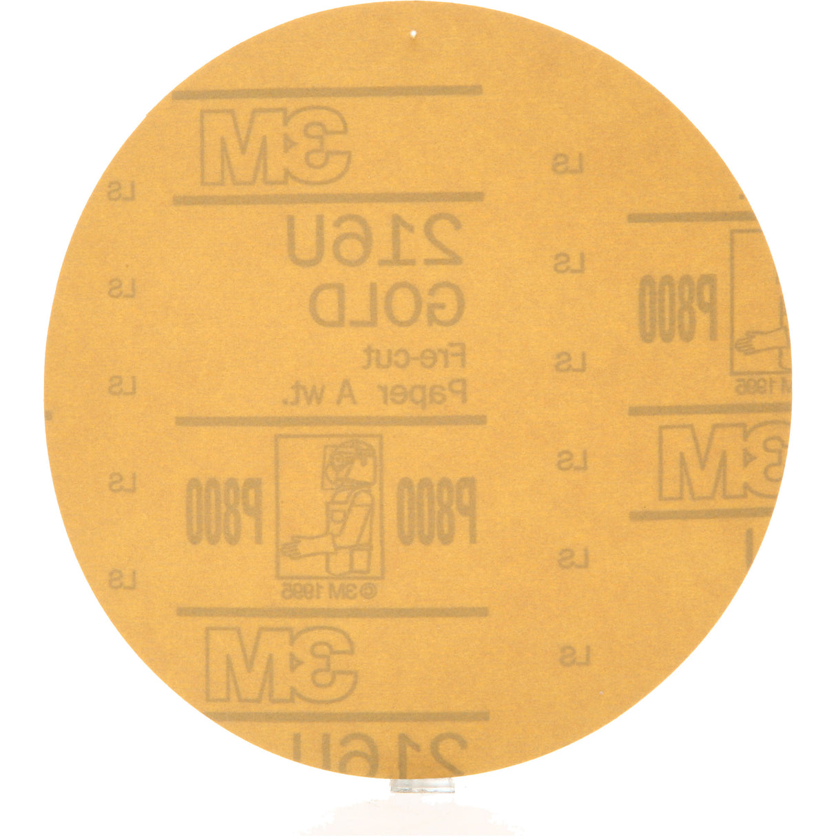 Hookit™ Gold Paper Disc 216U, 6" Dia., P600 Grit, Aluminum Oxide, A-Weight