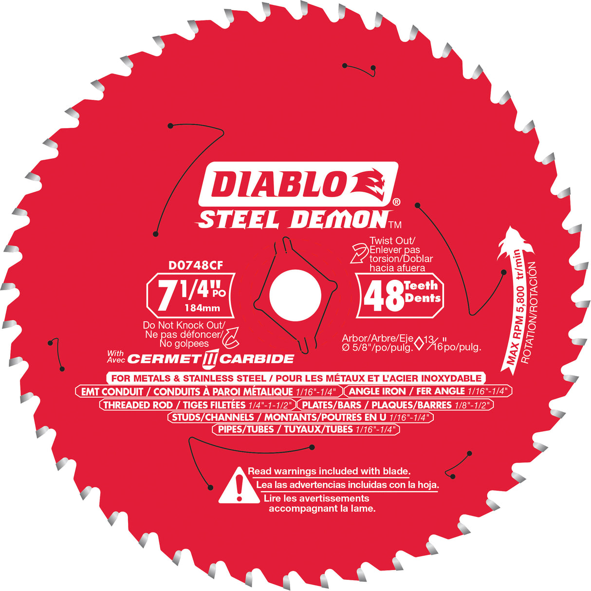 Steel Demon™ Cermet II Circular Saw Blade, 7-1/4", 48 Teeth, Metal Use