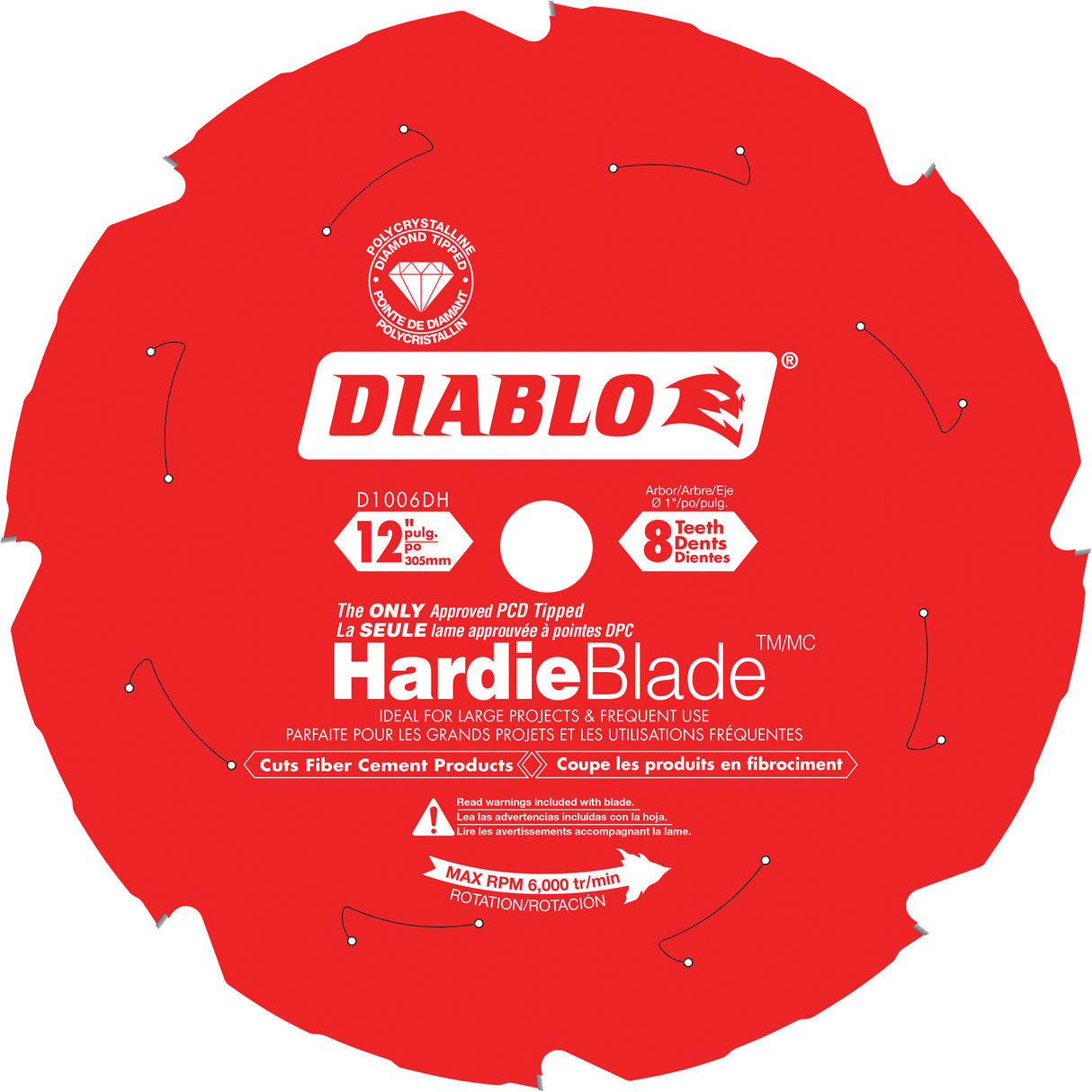 HardieBlade™ Cutting Saw Blade, 12", 8 Teeth, Fibre Cement Use