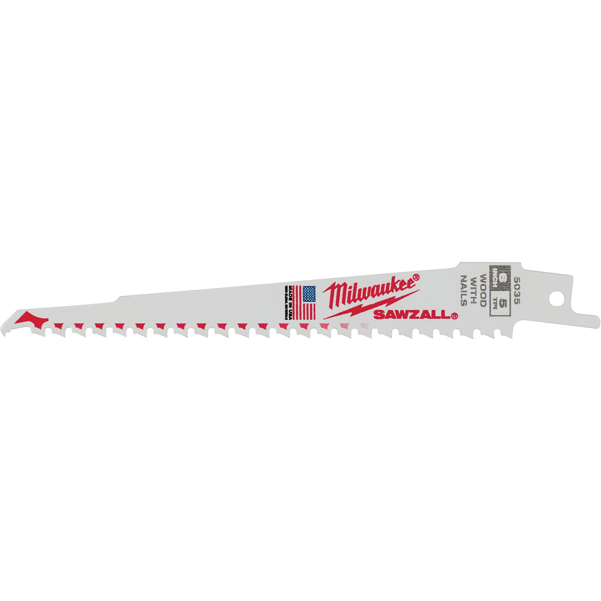 Sawzall® Blade, Bi-Metal, 5 TPI, 6" L