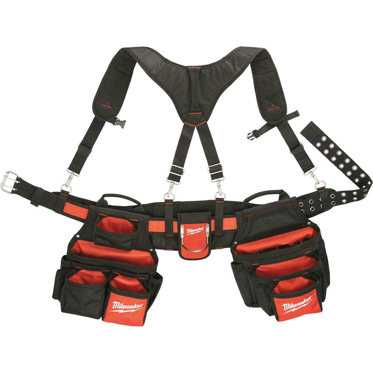 Contractor Work Belt With Suspension Rig, Nylon, Black