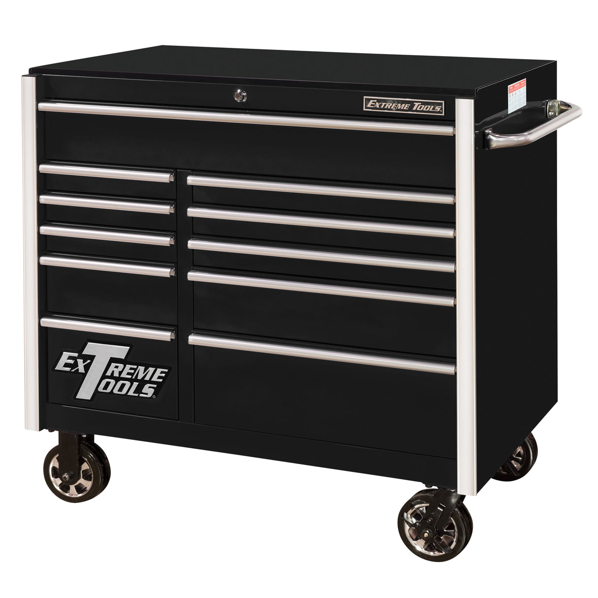 RX Series Rolling Tool Cabinet, 11 Drawers, 41-1/2" W x 25-1/2" D x 40-1/2" H, Black