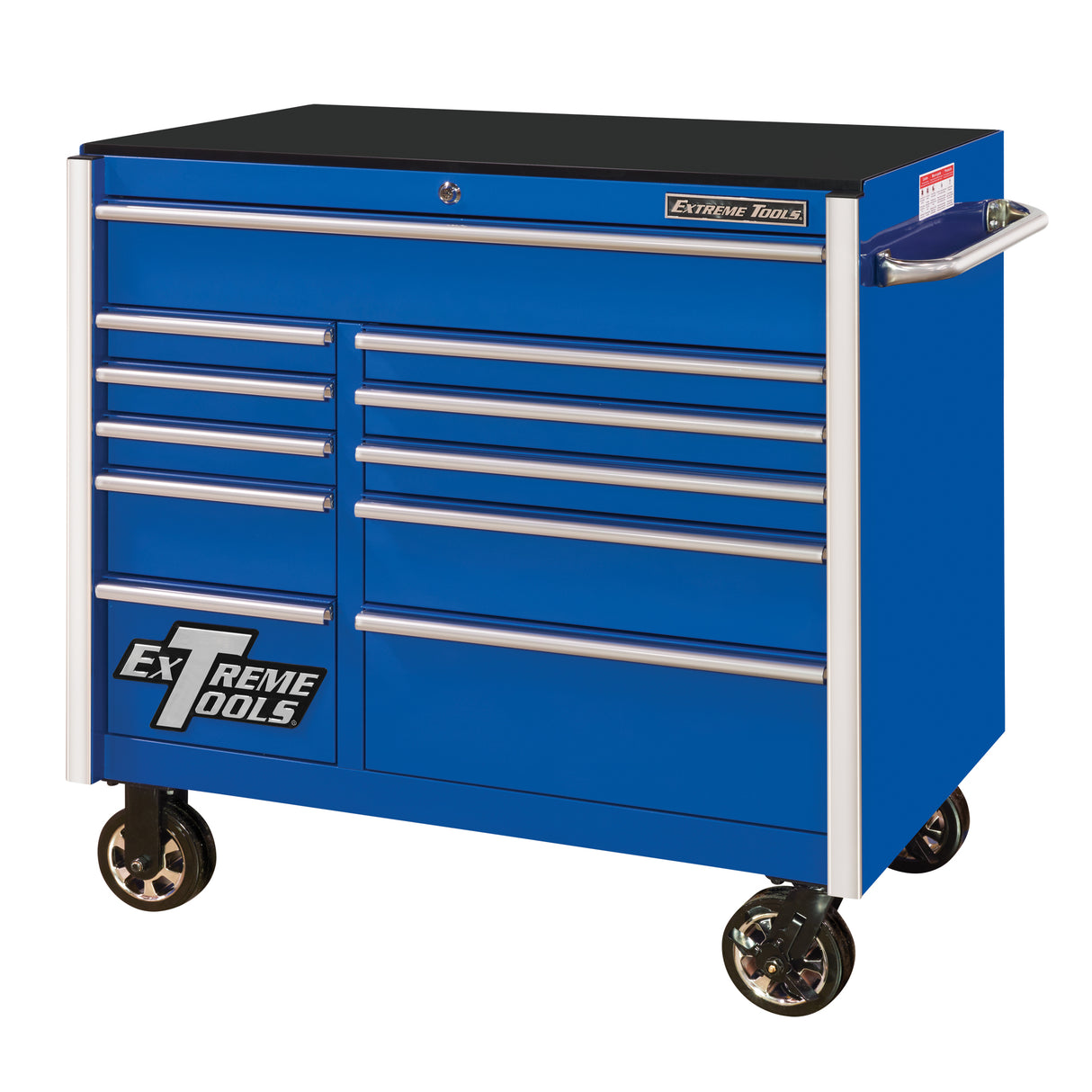 RX Series Rolling Tool Cabinet, 11 Drawers, 41-1/2" W x 25-1/2" D x 40-1/2" H, Blue