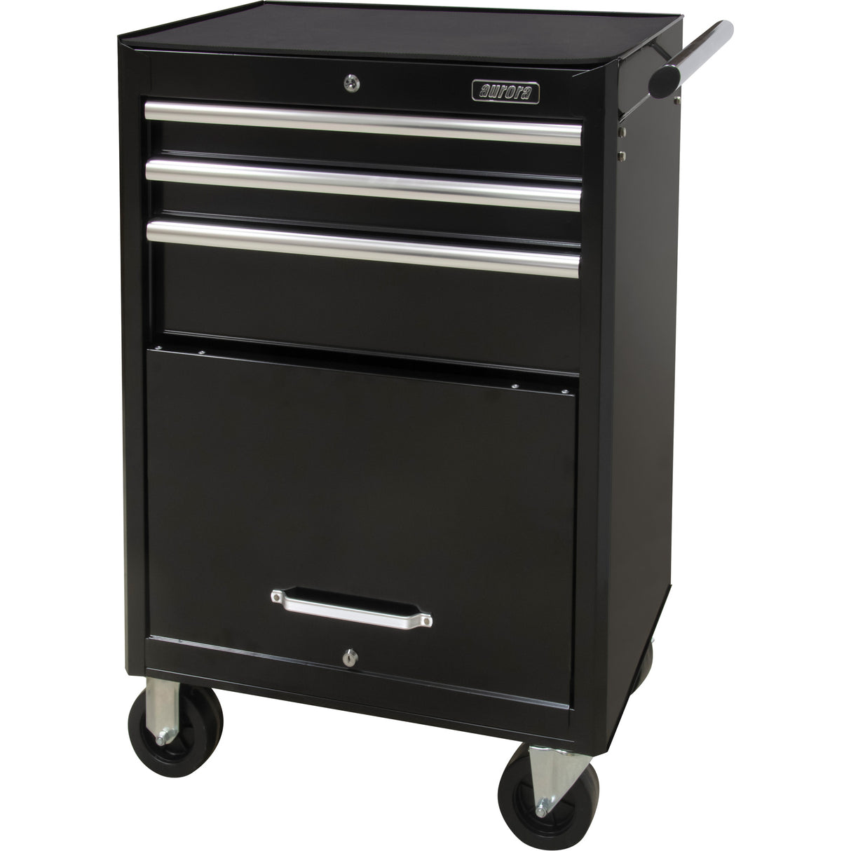 Industrial Tool Cart, 3 Drawers, 29-4/5" W x 21-1/5" D x 38-4/5" H, Black