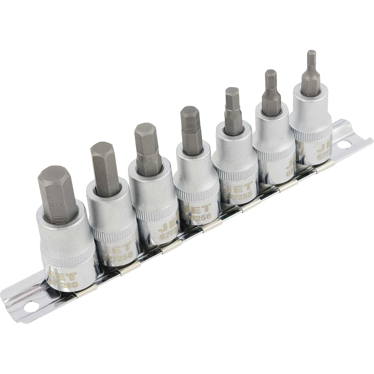 HSW3811M 7-Piece Metric 2" Long Hex Bit Socket Set, Hex, 3/8" Drive, 7 Pcs