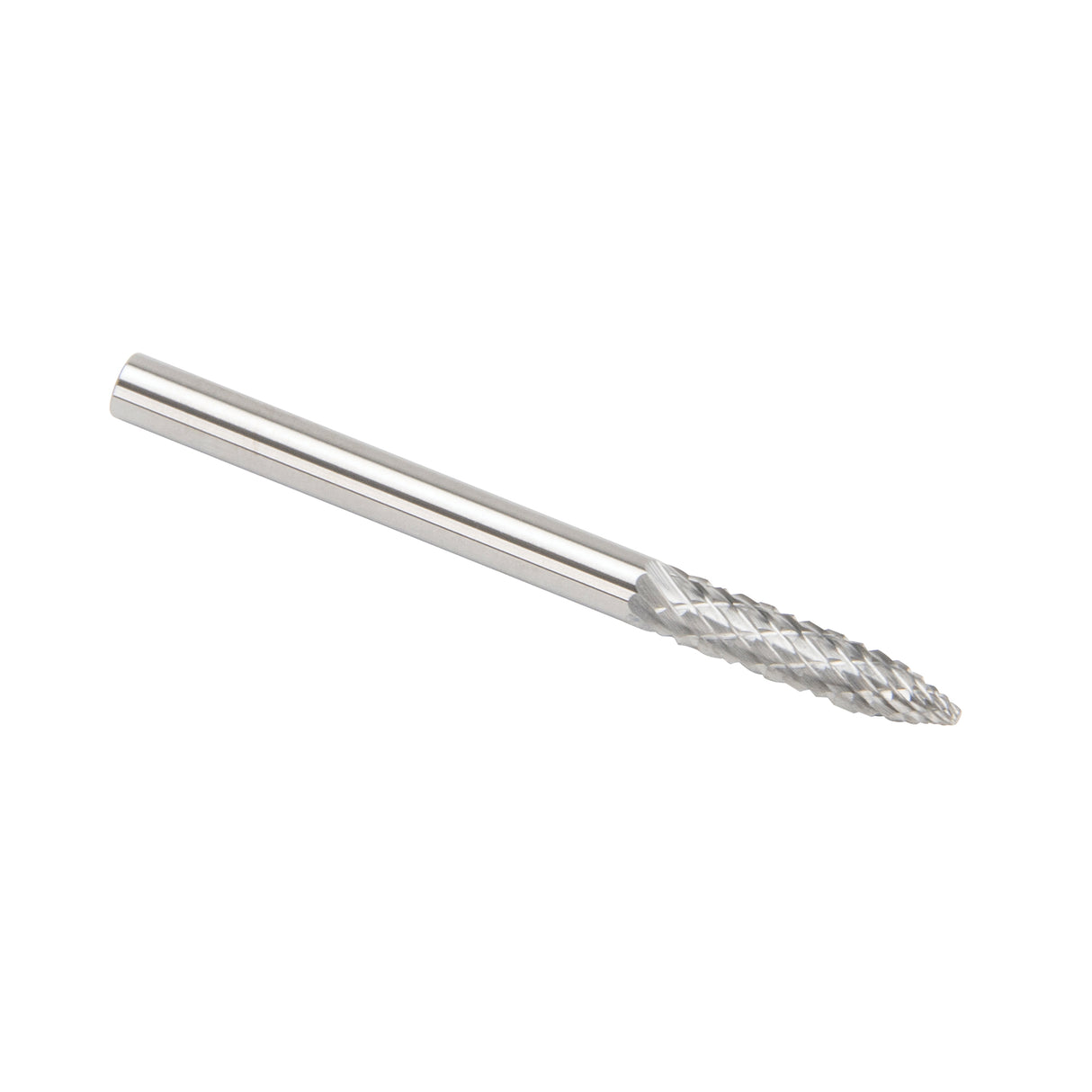 Solid Carbide Burrs - Tree Shape Pointed End, SG-44, 3 mm Dia., 1/8" Shank