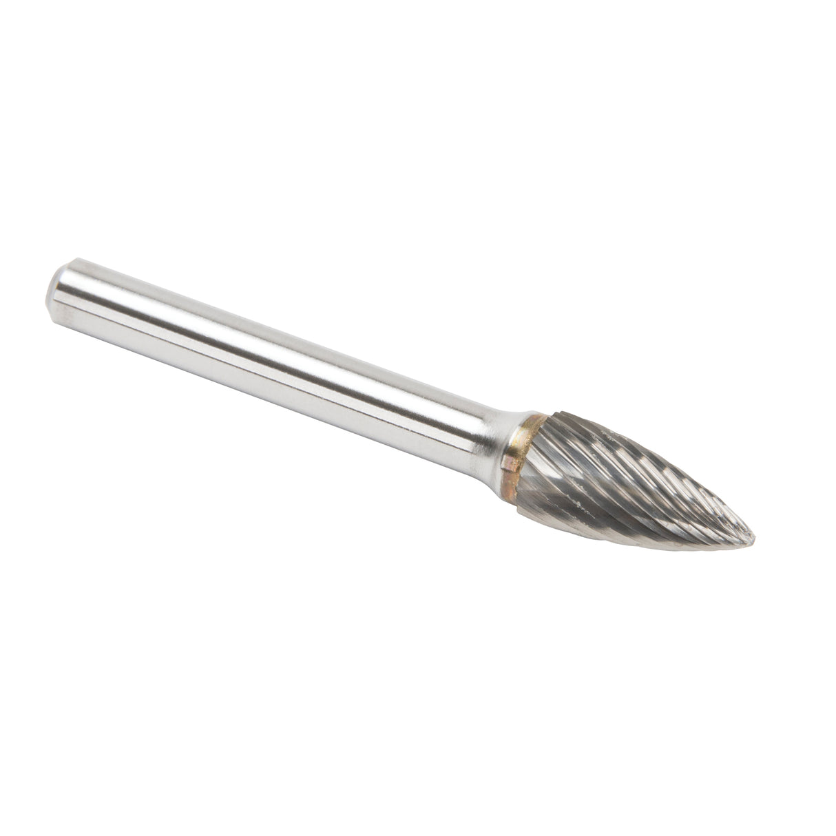 Solid Carbide Burrs - Tree Shape Pointed End, SG-3, 9.53 mm Dia., 1/4" Shank