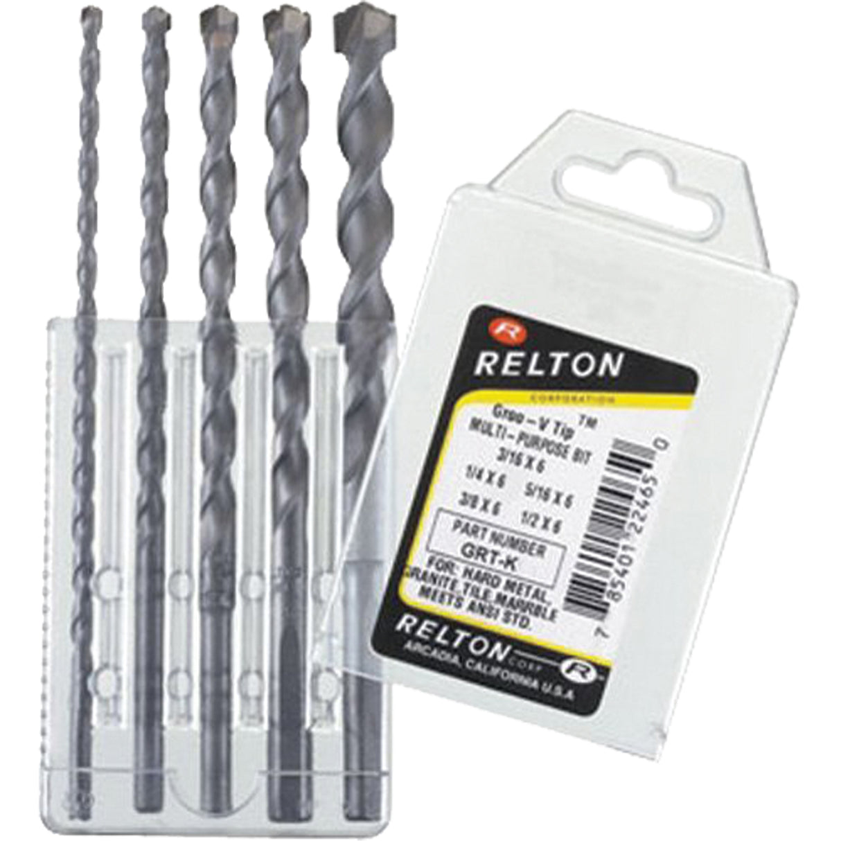 Groo-V Tip Multi-Purpose Specialty Drill Bit Sets, 5 Pieces, Carbide