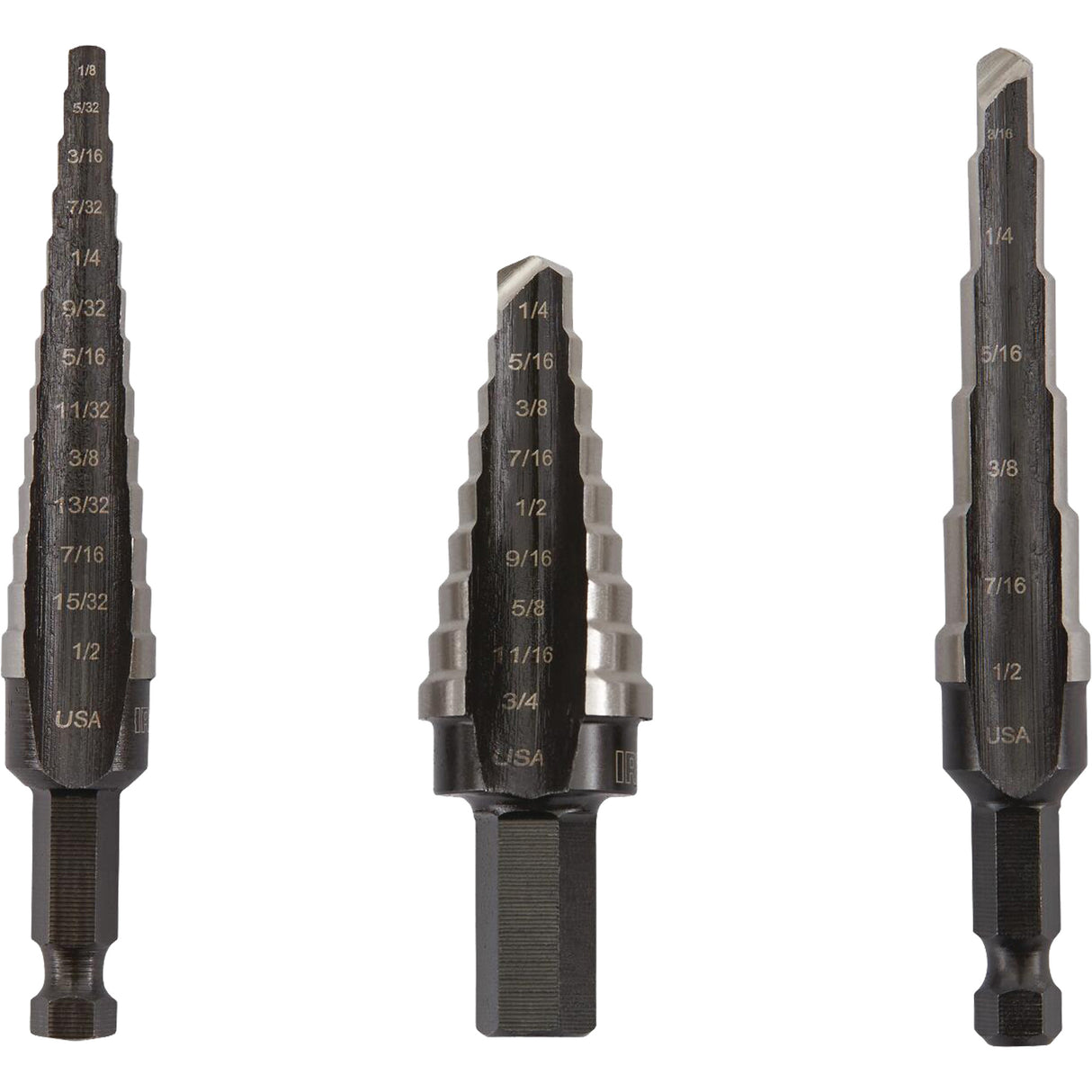 Unibit® Step Drill Set, 3 Pieces, High Speed Steel