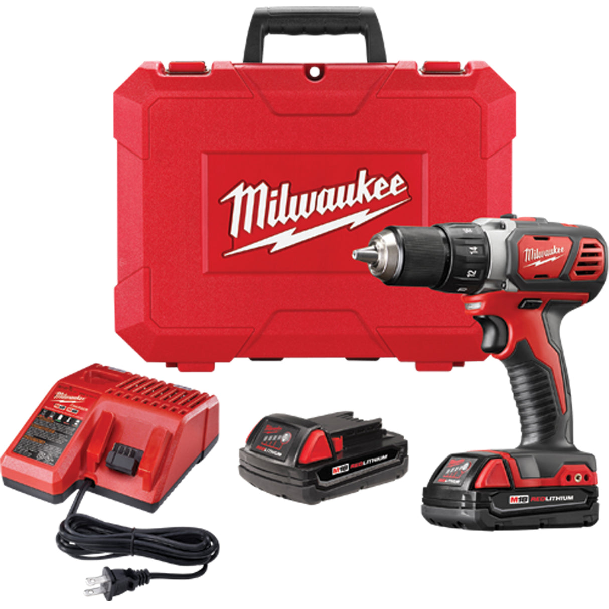 M18™ Compact Drill/Driver Kit, Lithium-Ion, 18 V, 1/2" Chuck, 500 in-lbs Torque