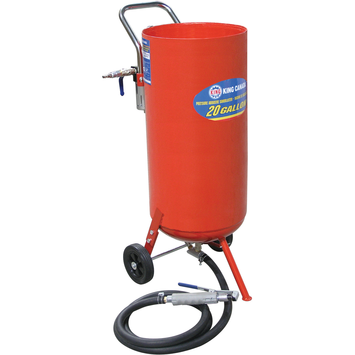 Pressure Abrasive Sandblasters, 6-25 CFM, 16.6 Gal. (20 US Gal) Tank