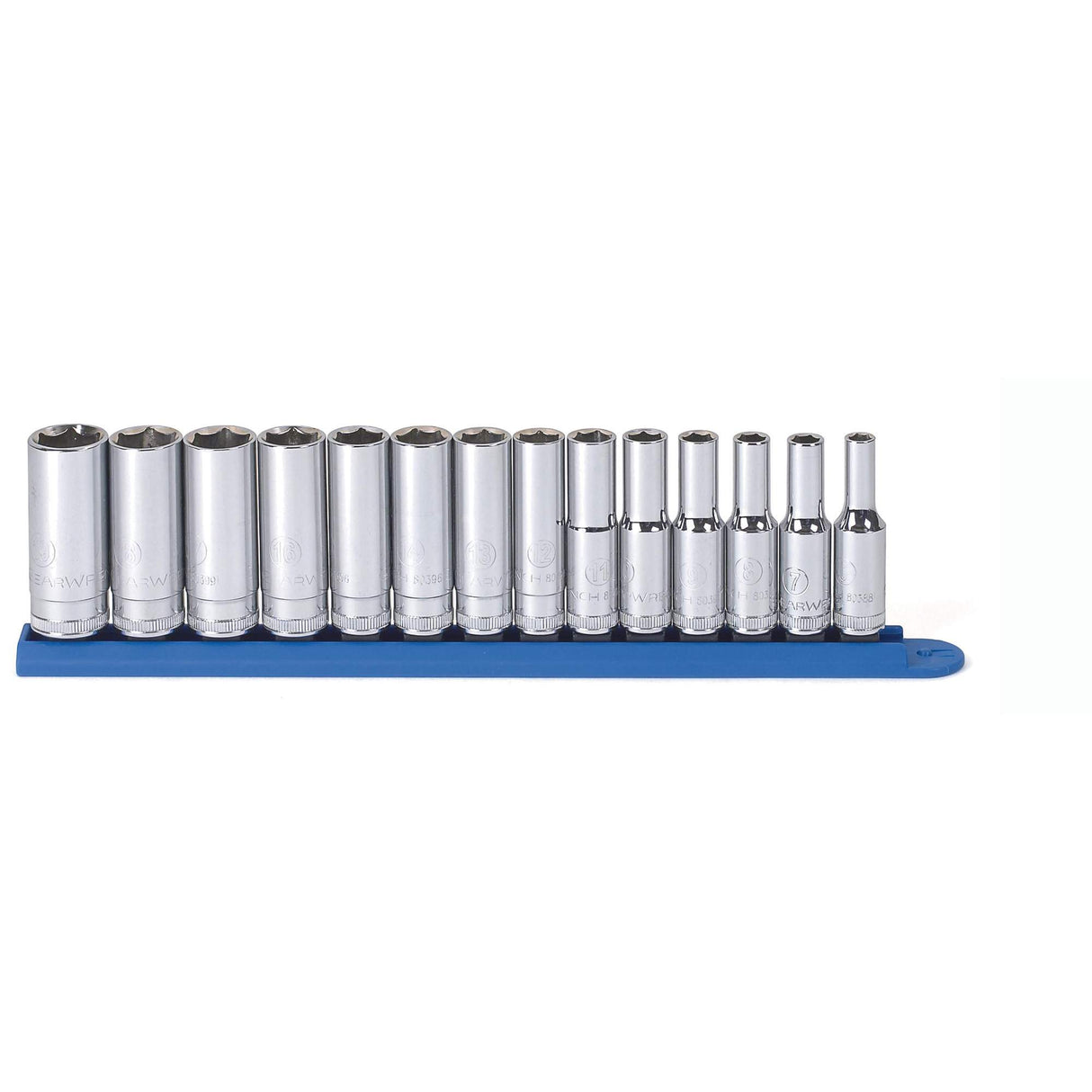 6-Point Metric Socket Set, 14 Pcs, 3/8" Drive Size, Deep