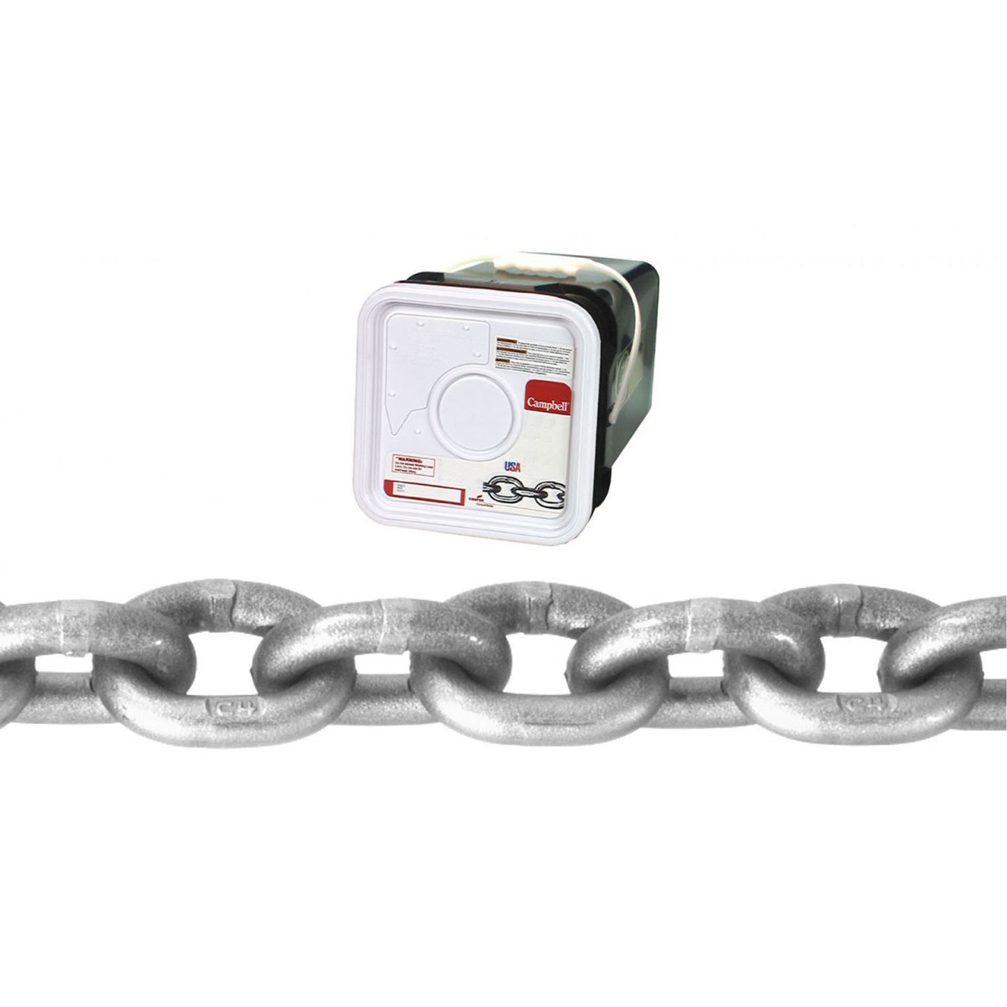 High Test Chain, Carbon Steel, 1/4" x 100' (30.4 m) L, Grade 43, 2600 lbs. (1.3 tons) Load Capacity